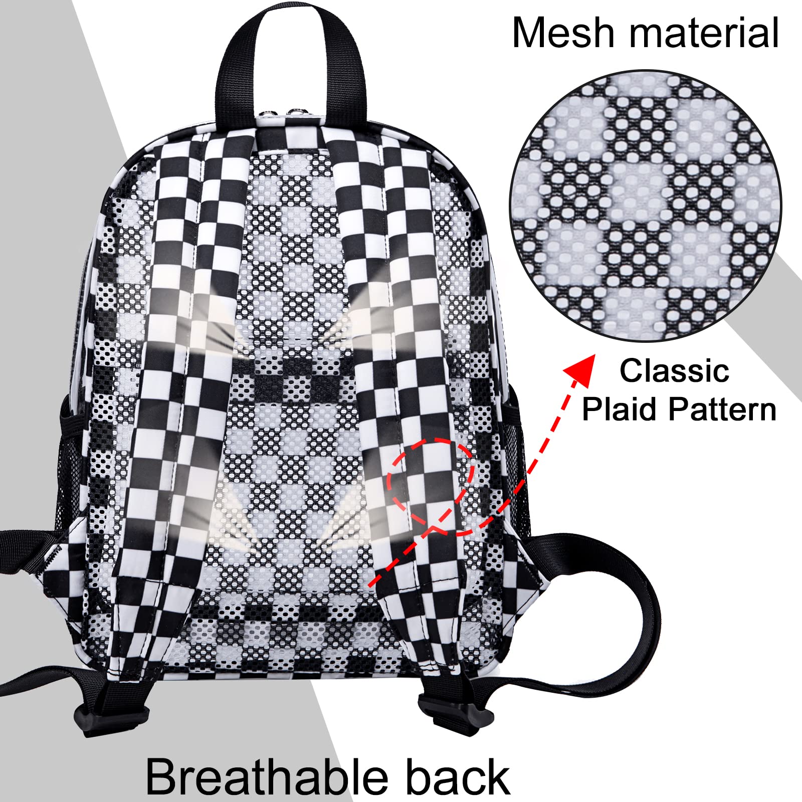 Clear Mini Backpack 12x12x6 - Small Transparent Stadium Bag for Concerts, Festivals & Travel | See-Through Plastic Security Purse for Work & Events | Perfect for Stadium Security Checks, Music Festivals & Airport Travel