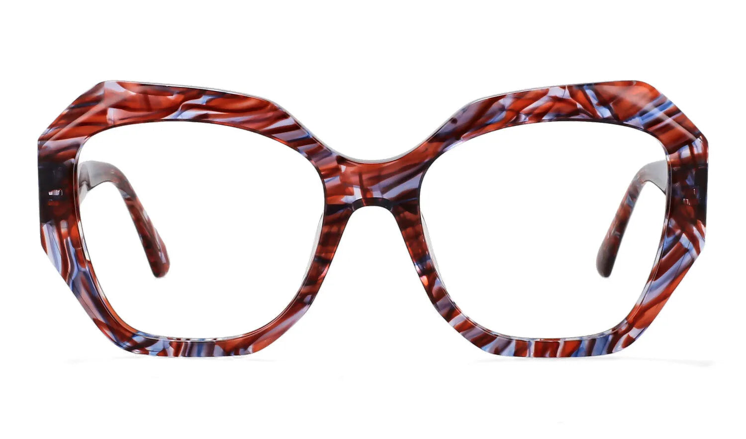 CCspace Women's Full Rim Oversized Square Acetate Reading Glasses +1.0 to +4.0 - Fashionable Blue Light Blocking Readers for Work, Reading & Computer Use