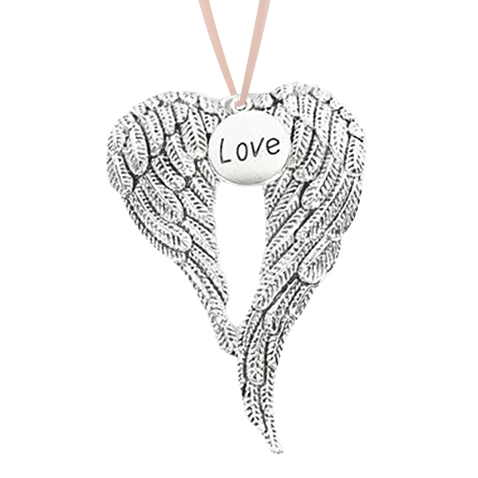Handcrafted Wooden Angel Christmas Tree Ornament - Heart Wing Memorial Hanging Decor for Holiday Home Decorations | Perfect for Xmas Tree, Fireplace Mantel & Gift Exchange