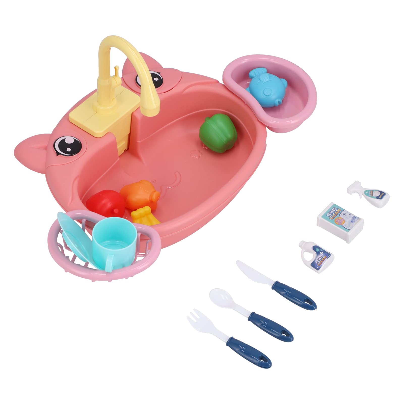 Kids Kitchen Sink Toys - Cute Pig Style ABS Play Dishwasher for Toddlers | Pretend Play, Bath Time & Role-Playing Fun