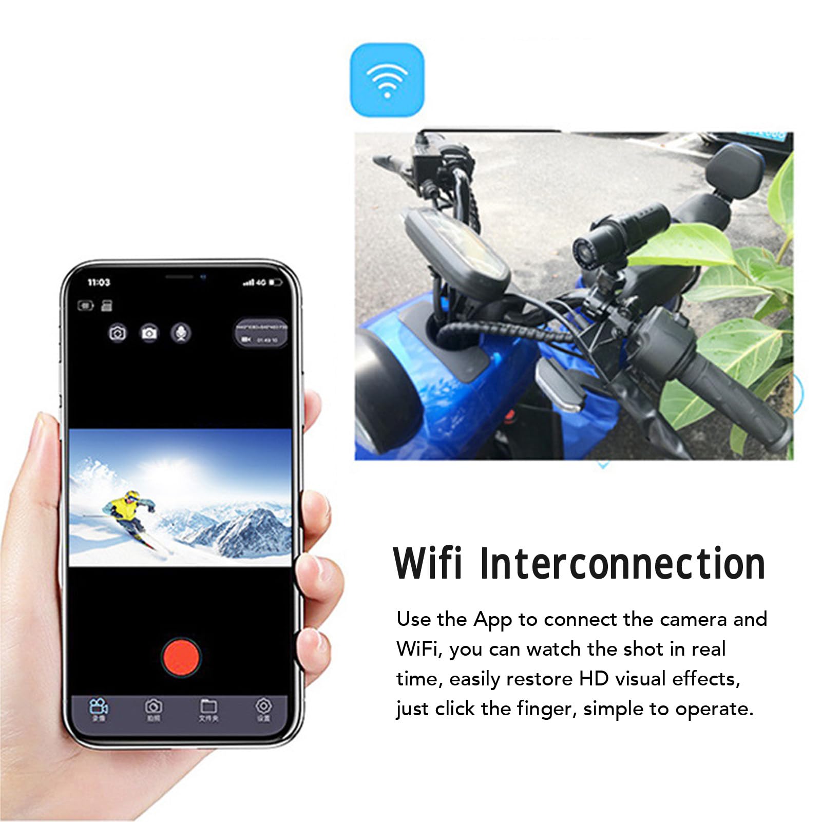 Dpofirs 1080P Motorcycle Dash Cam - Front & Rear, 120° Wide Angle for Outdoor Riding