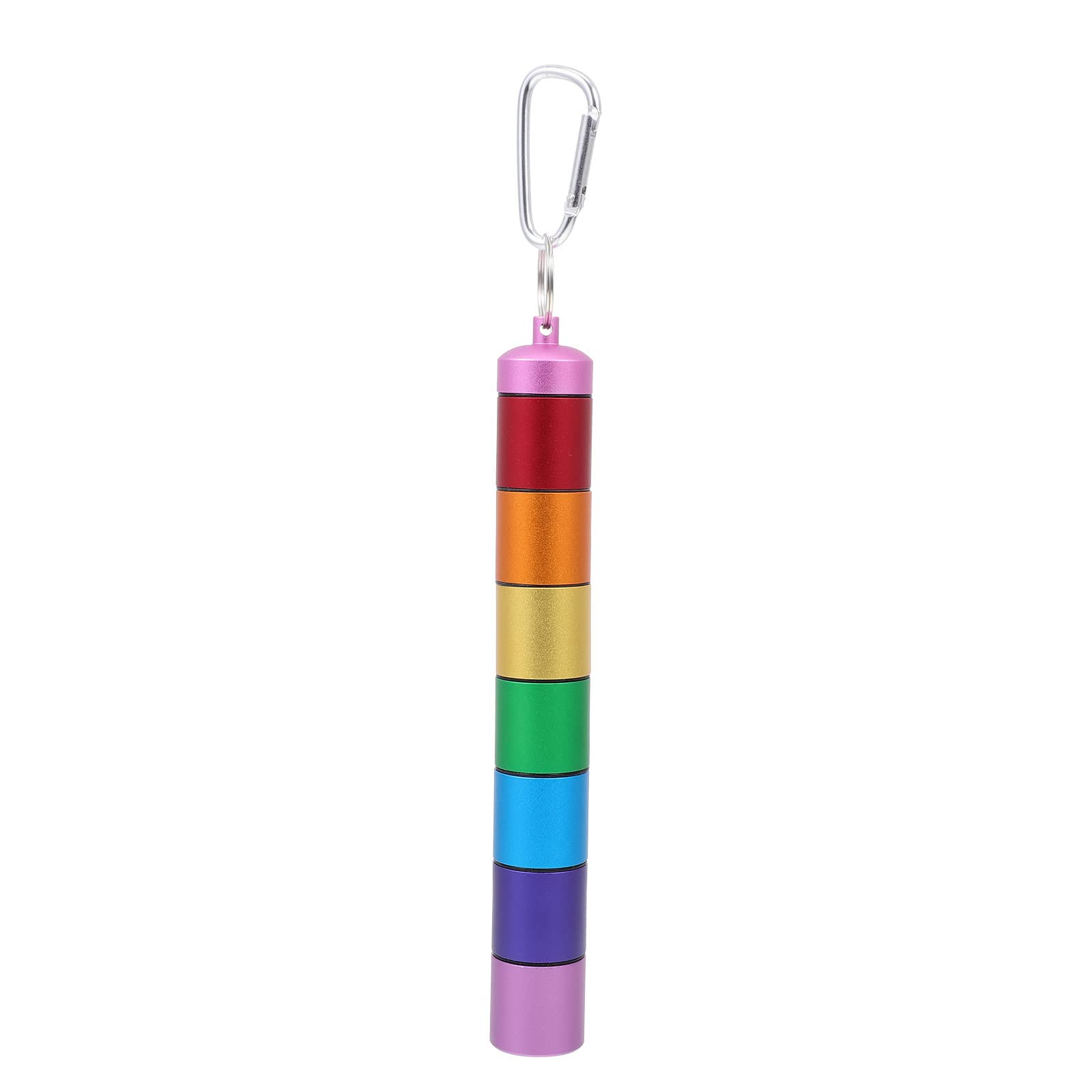 Zerodeko Aluminum Alloy Keychain Pill Organizer - Portable Weekly Pill Dispenser for Travel, Gym & Daily Use | Compact Travel Container for Pills & Essentials