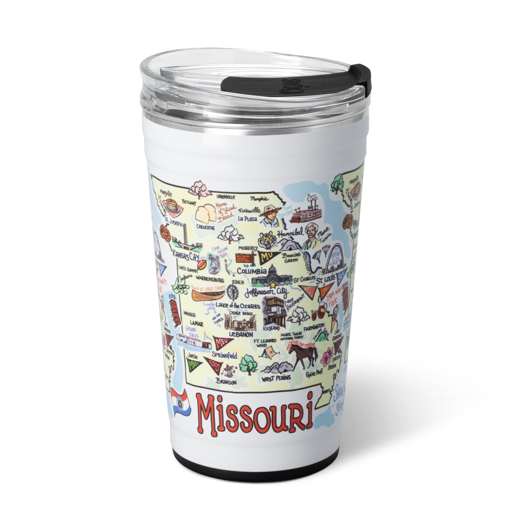 24oz Missouri Party Cups - Bulk Pack of 50 Disposable Plastic Cups for Parties, BBQs, and Outdoor Events - Durable & BPA-Free Drinking Cups for Beer, Cocktails, and Beverages