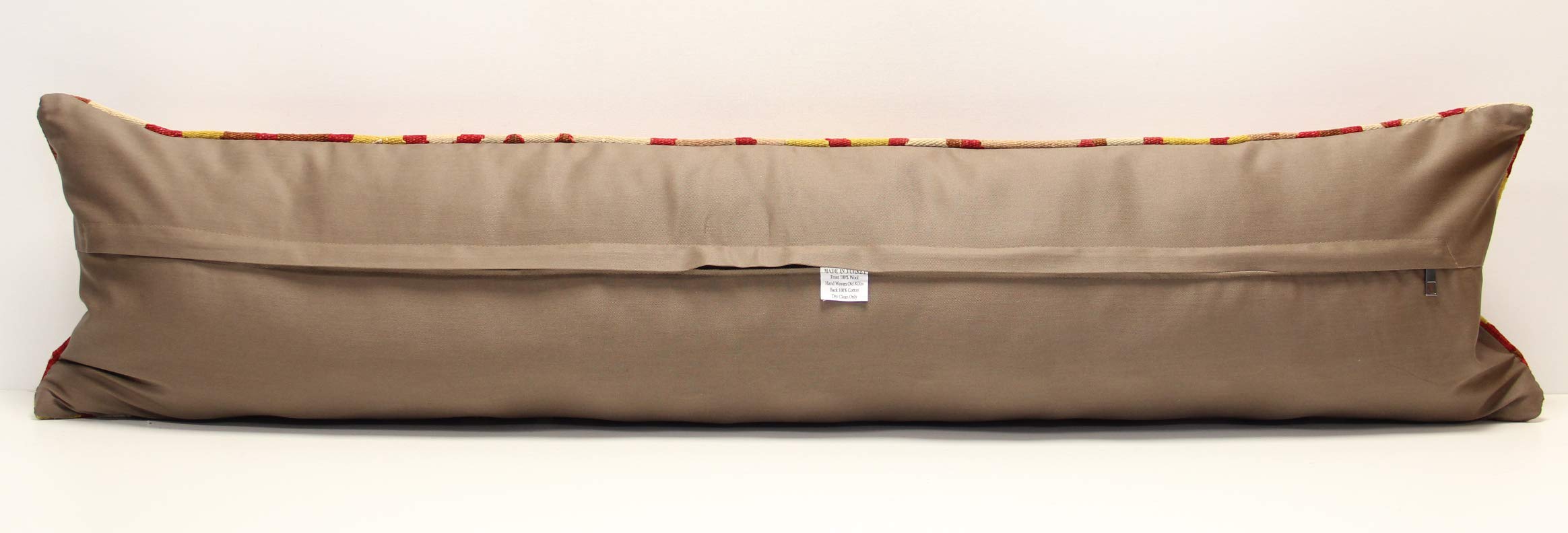 King Size Kilim Pillow Cover 12x47 Inch - Unique Nomadic Lumbar Cushion Cover for Bed & Sofa - Handmade Oblong Decorative Pillow Case for Home Decor, Living Room, Bedroom