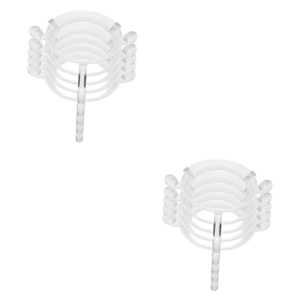 SUPVOX 2 Pack Acrylic Baseball Display Holder - Stylish Ball Stand for Baseball, Softball, Tennis & Golf Balls (5pc x 2) - Perfect for Sports Memorabilia, Trophy Cases & Home Decor
