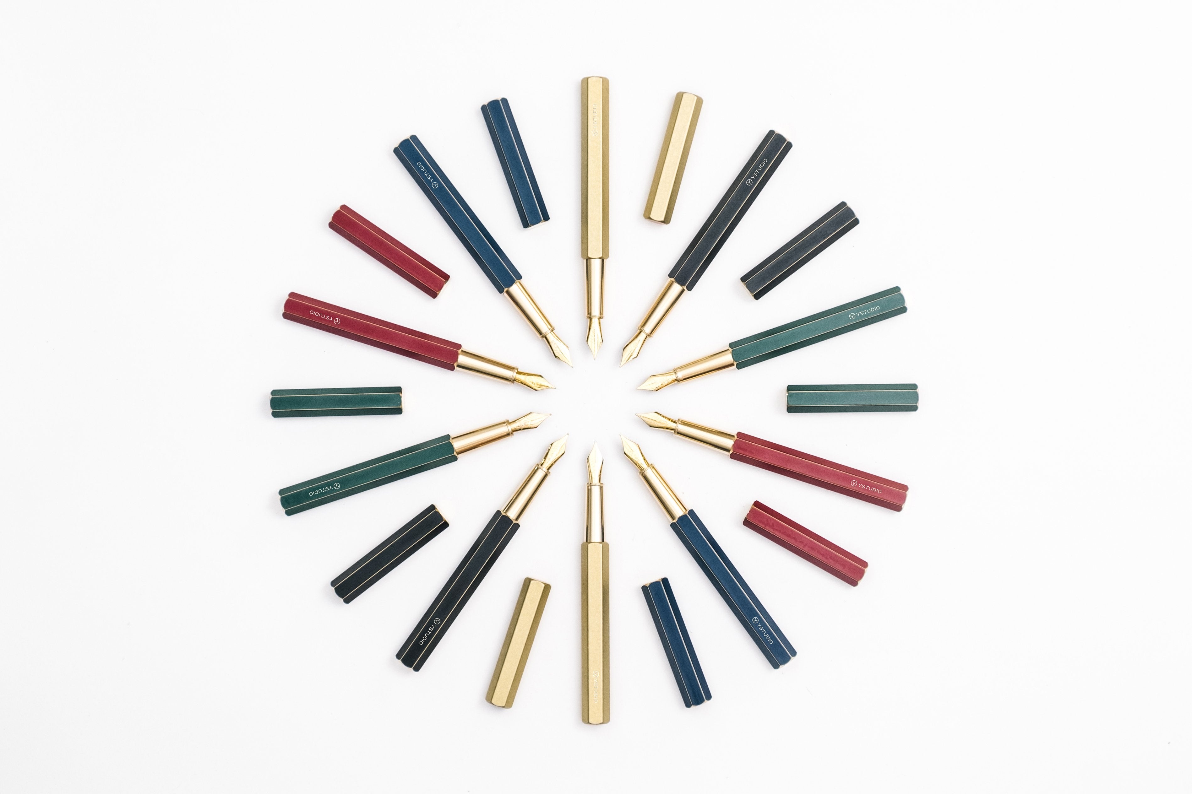 Ystudio Classic Revolve Fountain Pen - Premium Brass Fountain Pen for Writing, Calligraphy & Journaling | Elegant Gift for Professionals & Students