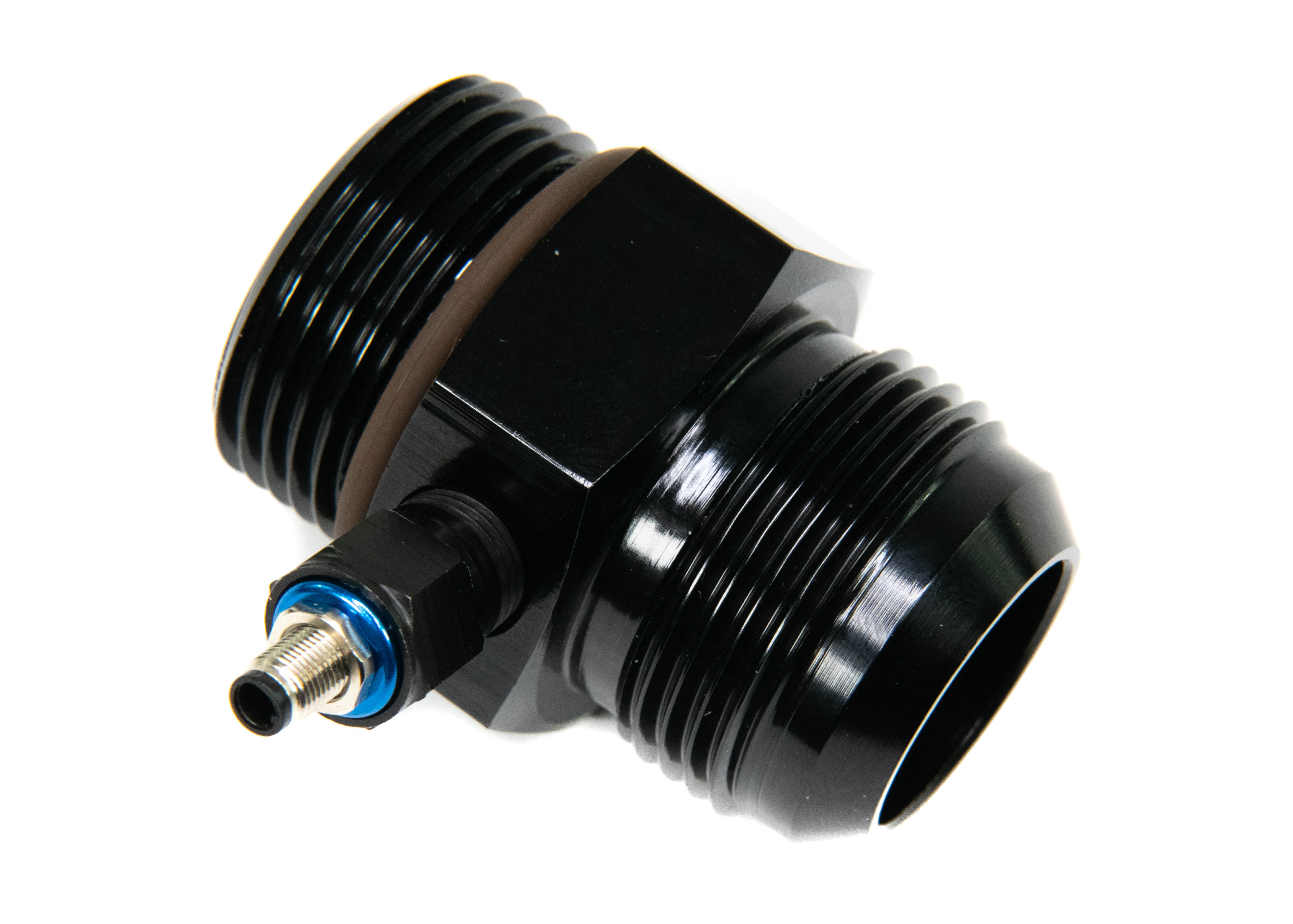 16ORB to 16 AN Adapter Fitting with 1/8 NPT Side Ports - High Pressure Hydraulic Connector for Automotive & Industrial Applications (Part# 34 00033) - Perfect for Fuel Lines, Oil Systems & Power Steering