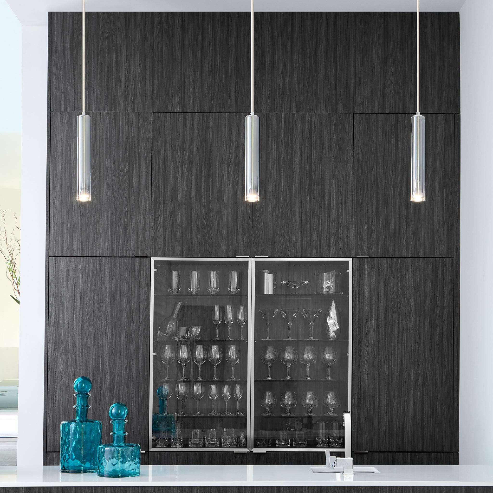 Oxygen Idol 3 635 14 Pendant Light with Metal Housing - 3000K Warm White, Modern Polished Chrome Finish | Perfect for Kitchen Island, Dining Room, and Contemporary Home Lighting