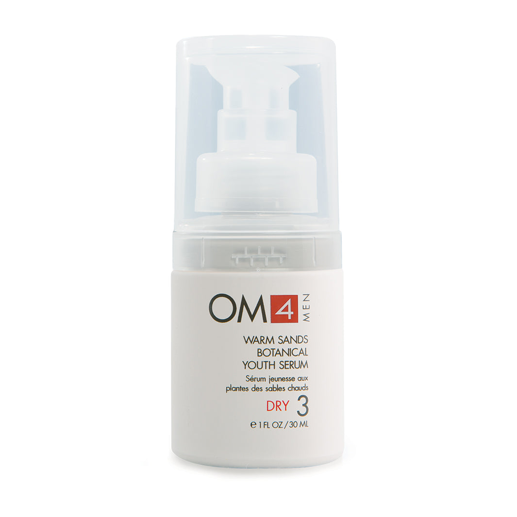 Organic OM4 Dry Step 3: Warm Sands Botanical Youth Serum for Men - Anti-Aging Face Moisturizer with Natural Ingredients | Perfect for Daily Skincare Routine & Reducing Fine Lines