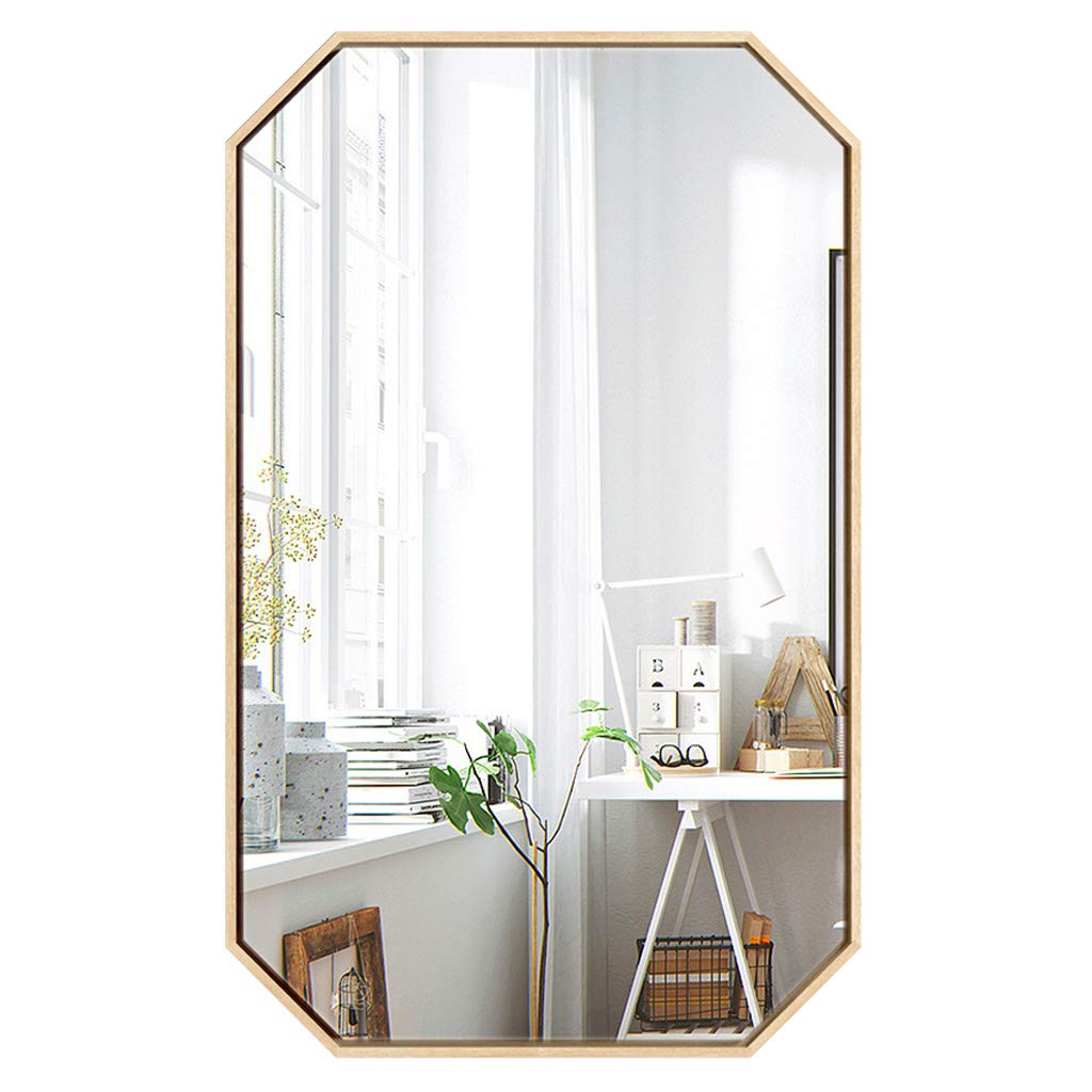 Gold Metal Iron Frame Wall Mirror - 40cmx60cm & 50cmx70cm HD Vanity Mirror for Living Room, Bedroom, Bathroom & Makeup Station - Modern Home Decor & Functional Mirror for Daily Use