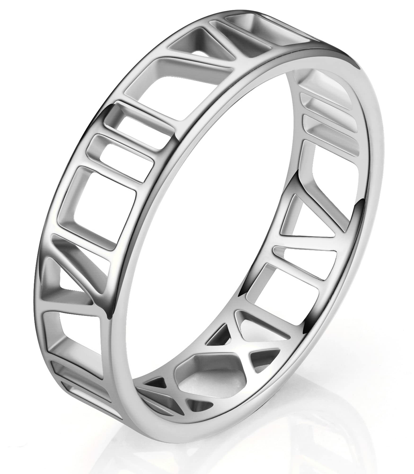 6mm Roman Numeral King Ring - Stainless Steel Unisex Band with Unique Design | Perfect for Couples, Anniversaries & Everyday Wear | Made in USA