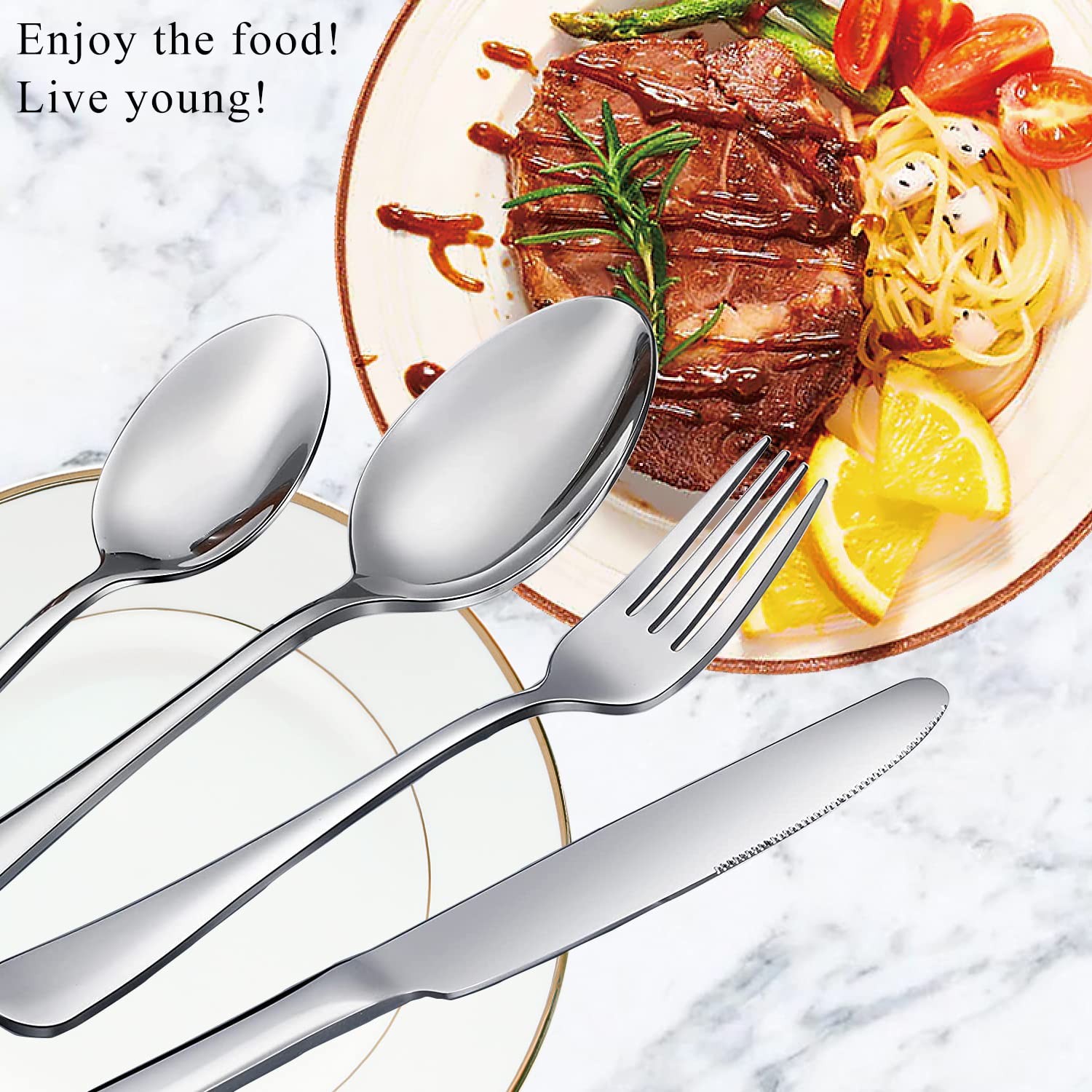 16-Piece Stainless Steel Cutlery Set - Top Food Grade Small Forks & Spoons for Dessert, Salad & Coffee (6.7