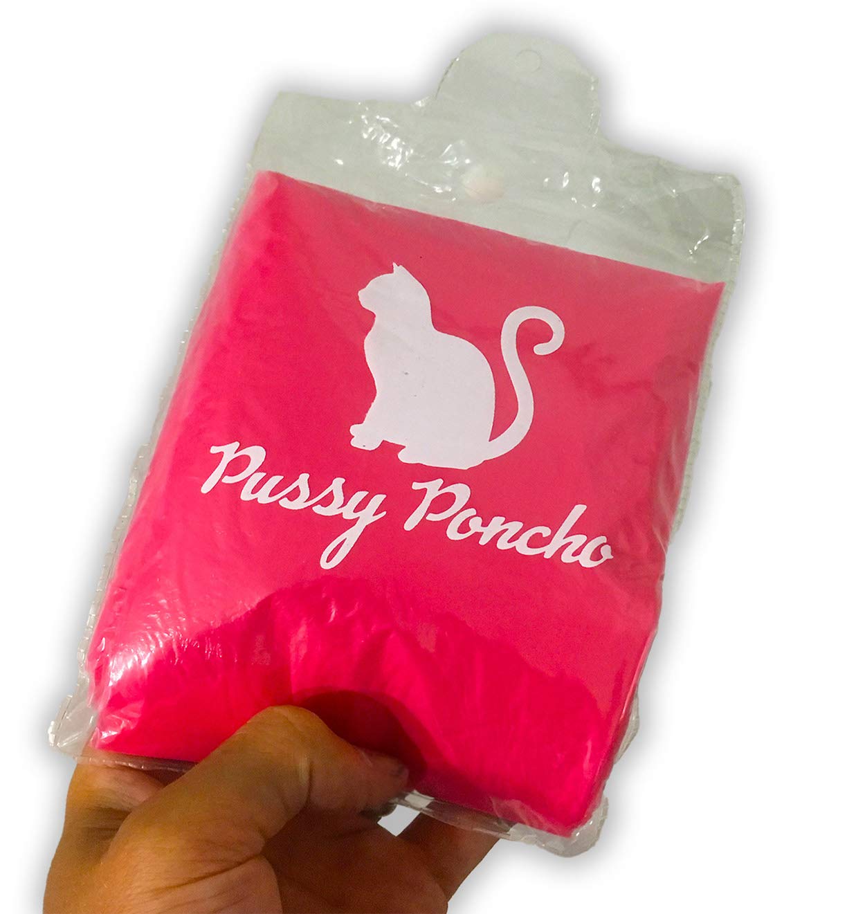 Funny Pink Cat Poncho - Waterproof Rain Poncho for Adults - Unisex Novelty Rainwear with Carry Bag - Perfect for Halloween, Cosplay, Outdoor Festivals & Emergency Rain Gear
