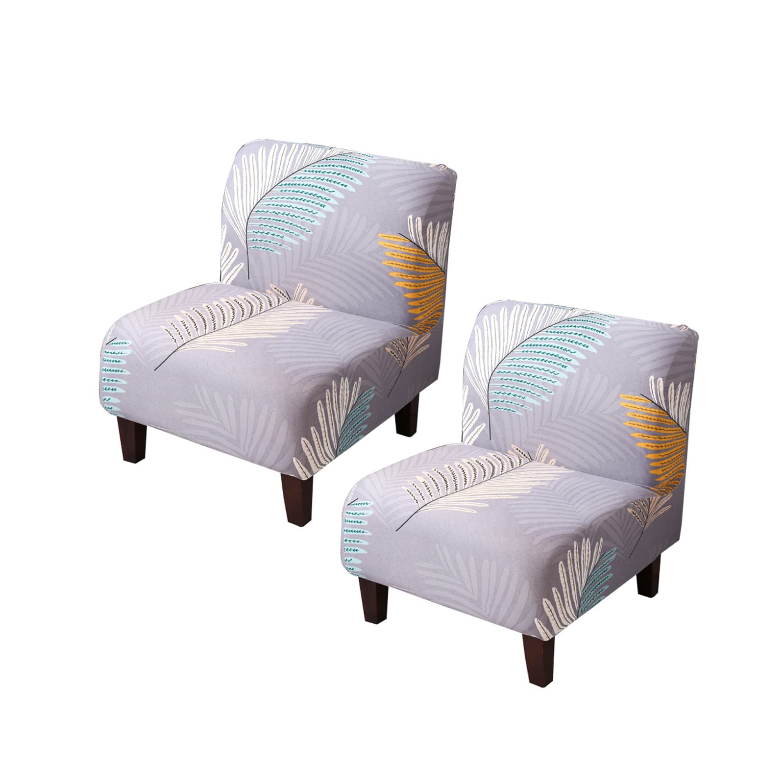 2PCS Armless Chair Slipcover - High Stretch Spandex Furniture Protector Covers, Washable & Removable Accent Chair Covers for Dining & Living Room - Perfect for Home Decor, Sofa Protection, and Guest Seating