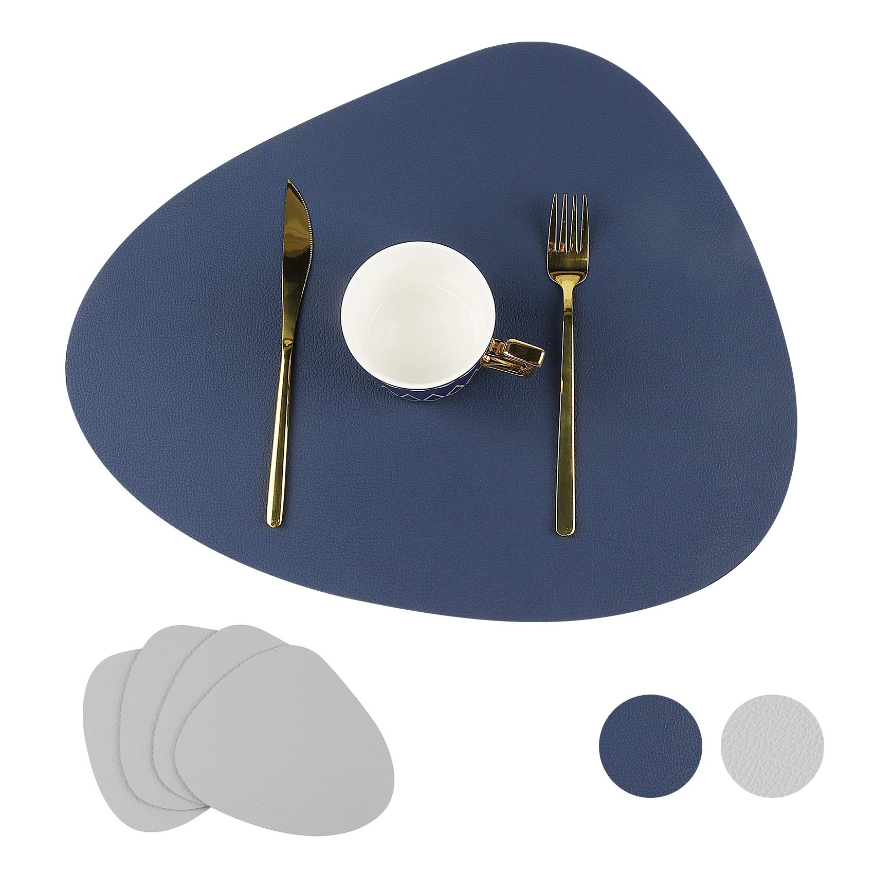 Sayopin 4-Piece Leather Placemats Set - Heat-Resistant, Waterproof & Stain-Resistant Table Mats for Dining, Kitchen & Home Decor - Perfect for Dinner Parties, Daily Meals & Holiday Gatherings