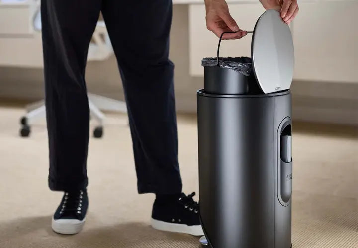Arc™ 10L Easy Push Matt Black Pedal Bin - Hands-Free Trash Can for Kitchen, Bathroom & Office Waste Disposal