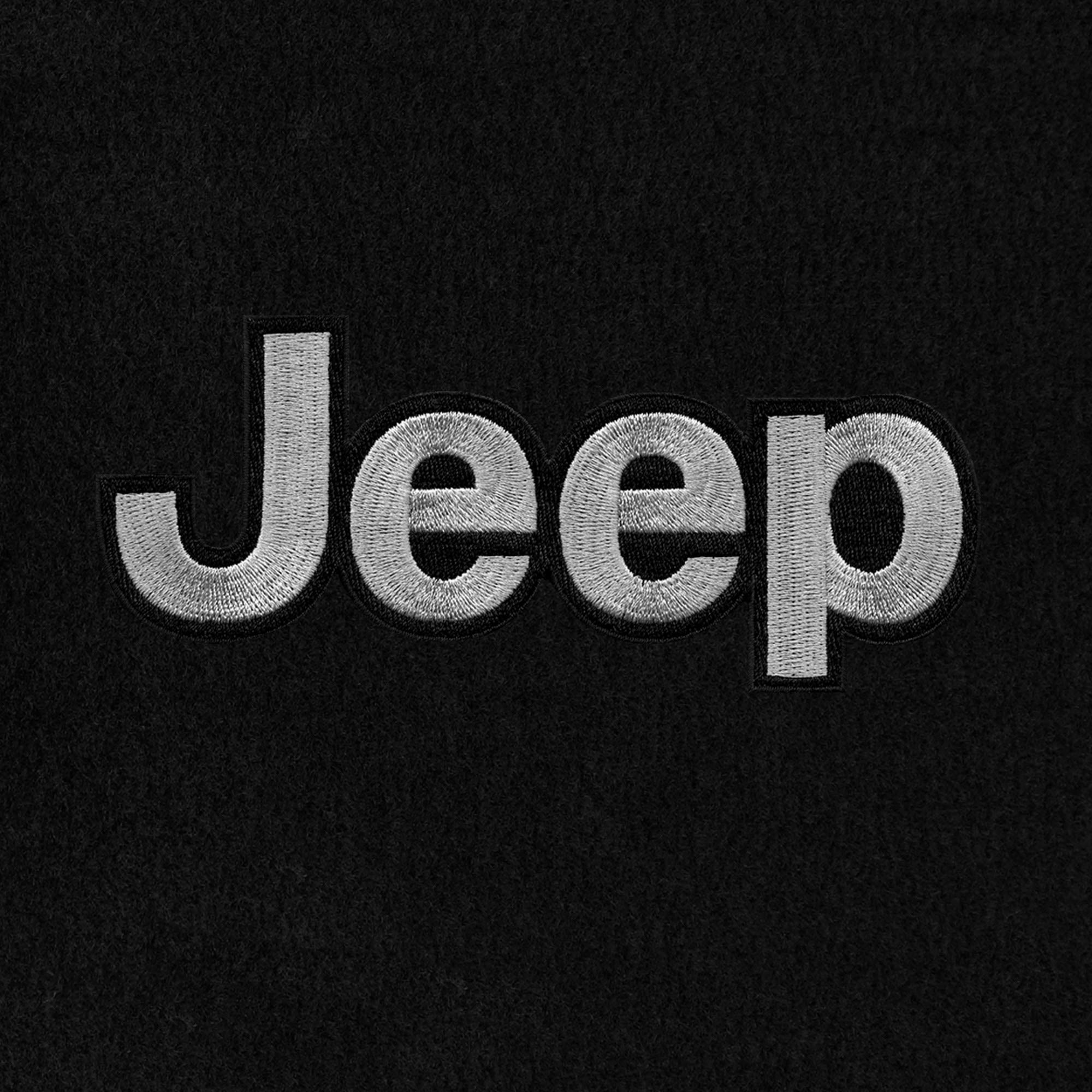 Premium Custom-Fit Carpeted Floor Mats for 2007-2013 Jeep Wrangler Unlimited - Luxury Black Car Floor Liners with Jeep Logo (2-Piece Set) - Perfect for Off-Road Adventures & Daily Commutes