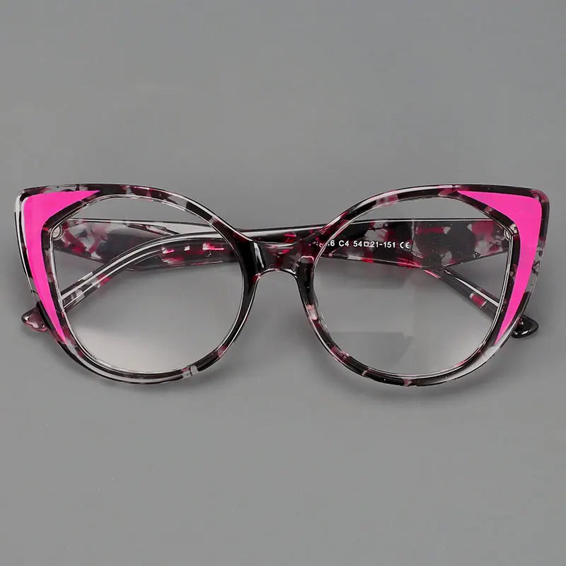 CCspace Women's Full Rim Square Cat Eye Titanium Eyeglasses Frame - Lightweight & Durable TR90 Material - Perfect for Work, Reading & Fashion Accessories