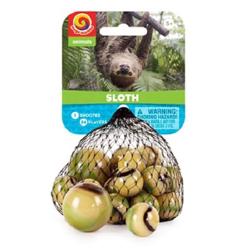 Premium Sloth-Themed Marble Net Game Set with 1 Shooter & 24 Player Marbles - Fun Indoor/Outdoor Activity for Kids & Family Game Nights