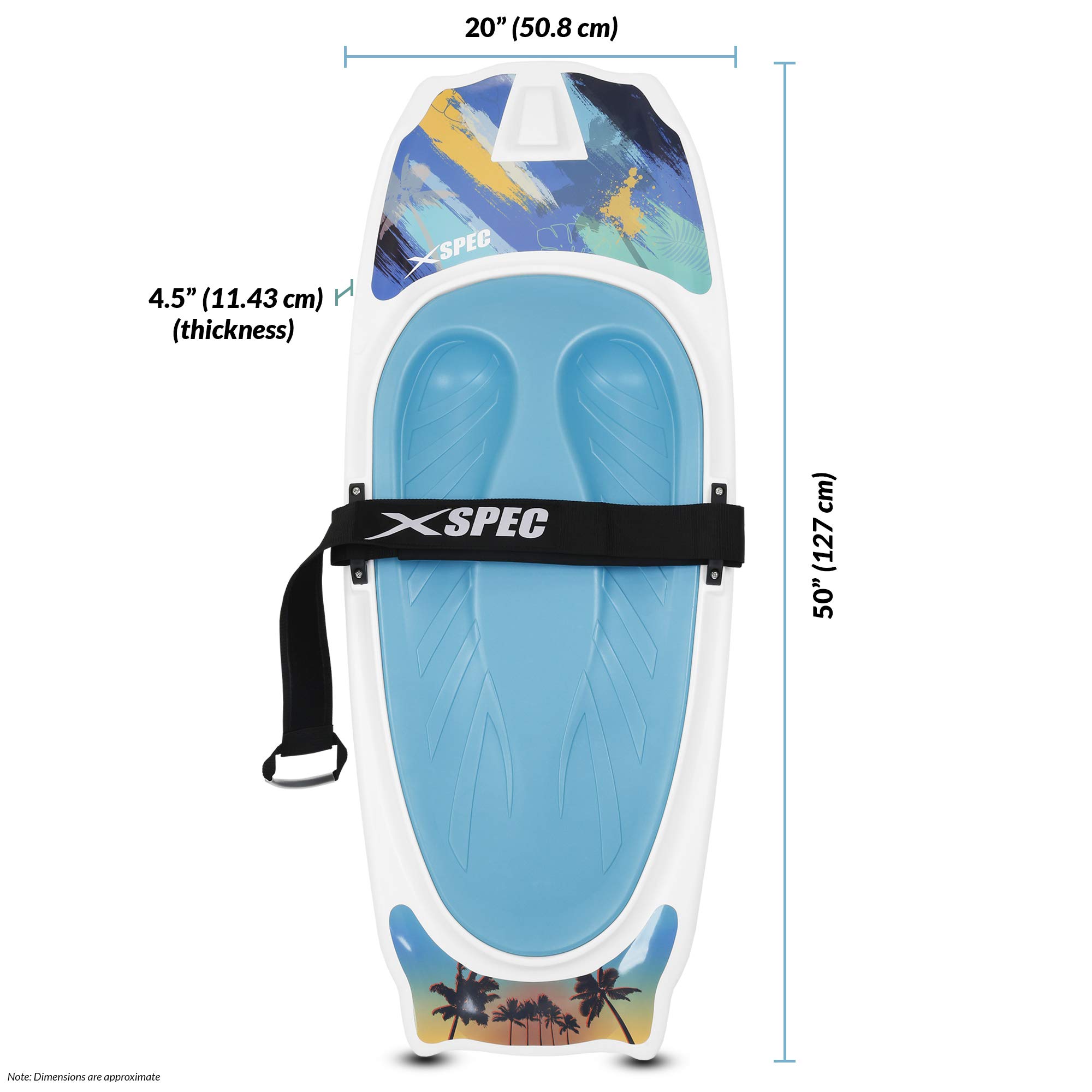 Xspec Kneeboard with Hook Strap - Comfortable Padded Foam Surface for Knee Surfing, Boating & Waterboarding - Perfect for Kids, Teens & Adults - Ideal for Water Sports, Beach Activities & Outdoor Adventures