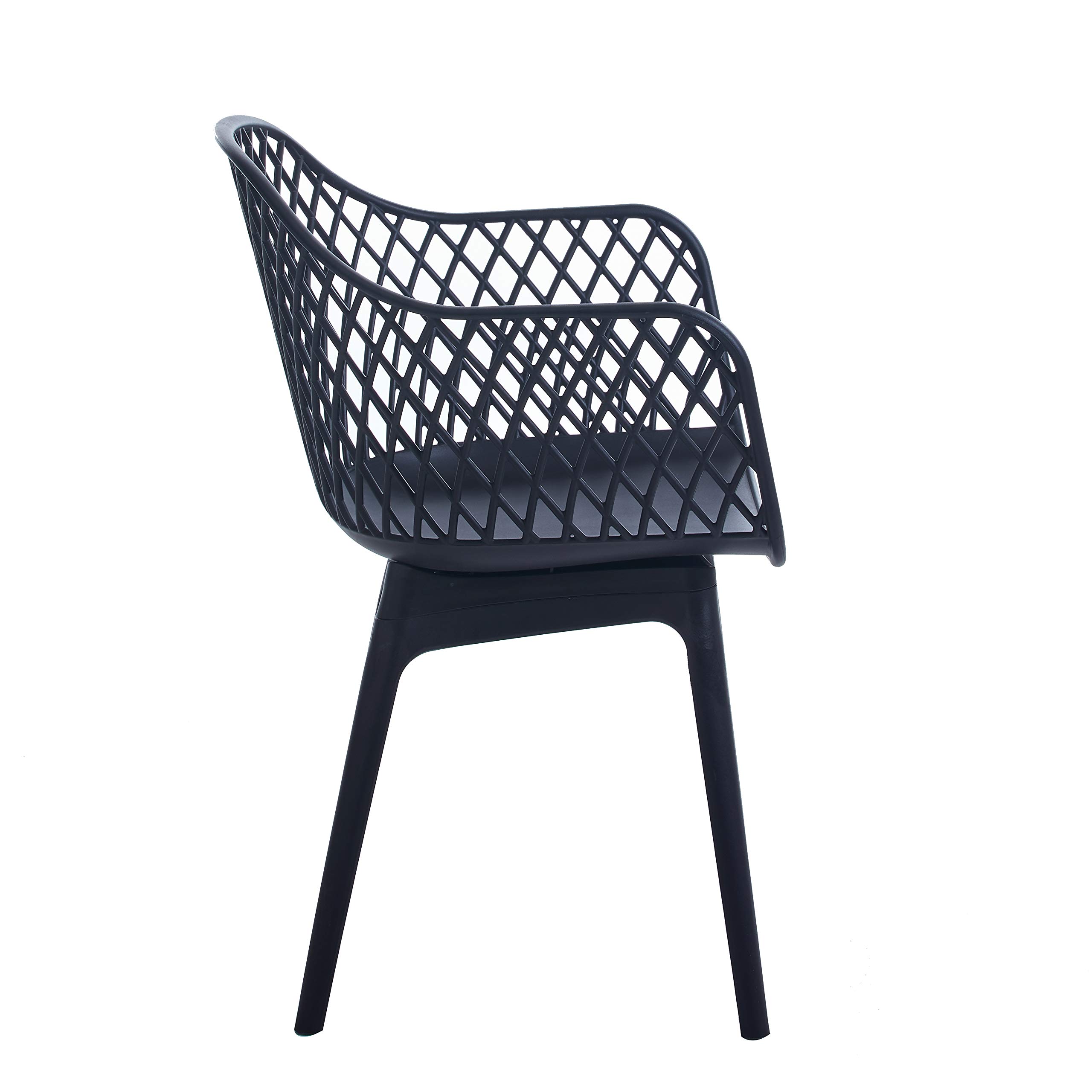 Porthos Home Miro Dining Chairs Set of 2 - Waterproof & Stain Resistant Plastic Chairs with Mid-Height Back, Geometric Pattern & Sturdy Legs - Modern Kitchen & Dining Room Furniture for Home, Restaurant & Cafe Use