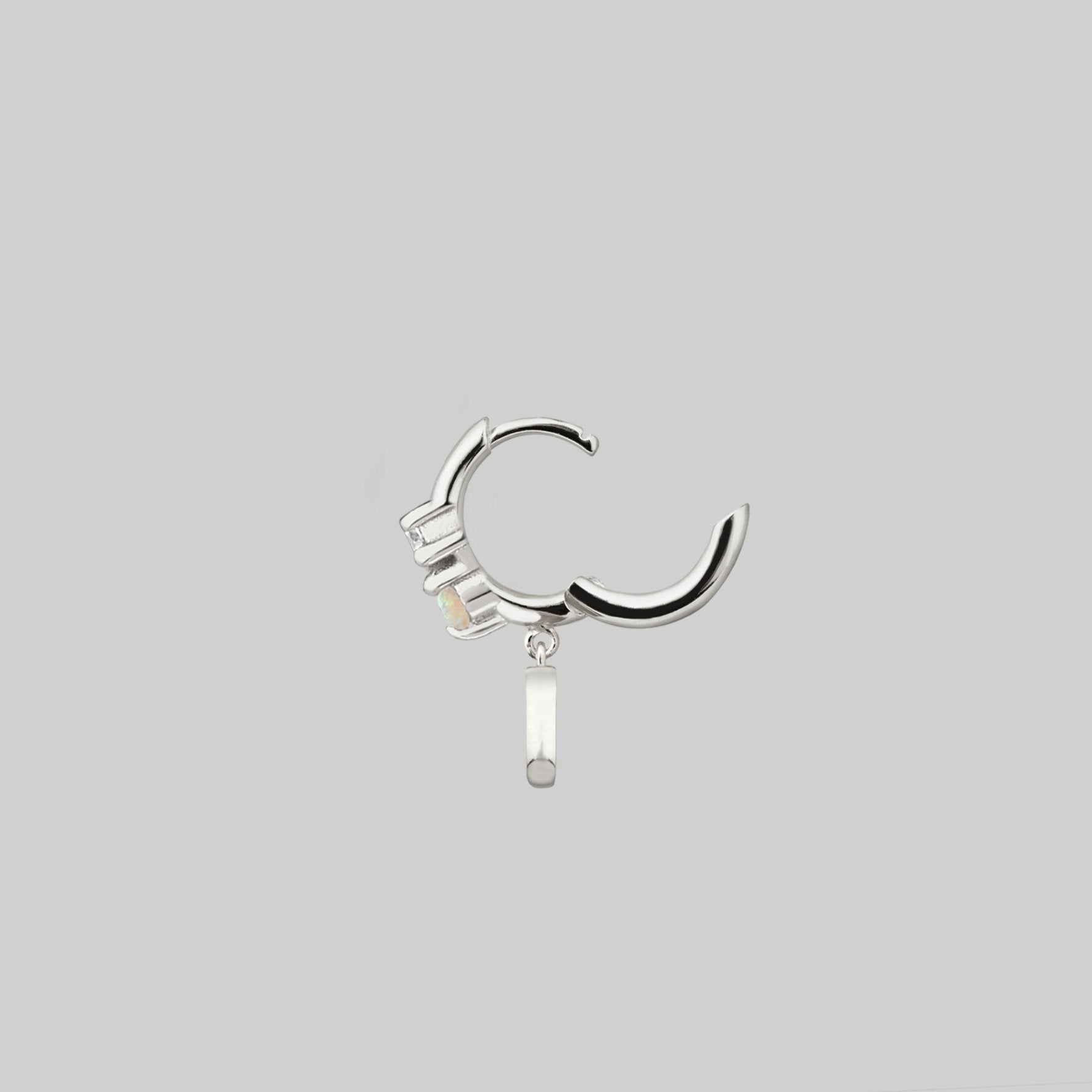 MOONLIGHT Opal Moon Clicker Ring - Sterling Silver Adjustable Statement Ring for Women, Boho Jewelry Gift for Her, Perfect for Parties, Weddings & Everyday Wear
