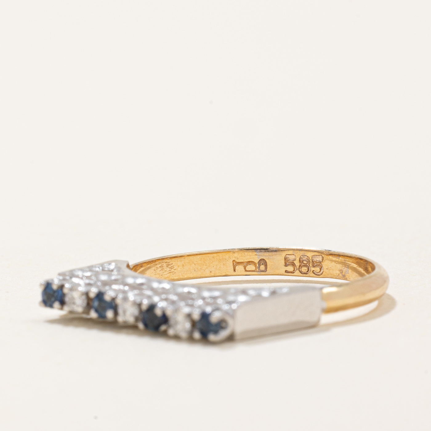 Exquisite 0.09ctw Sapphire & 0.07ctw Diamond Ring - Size 6 | Elegant Blue Gemstone Jewelry for Women | Perfect for Engagement, Anniversary & Special Occasions