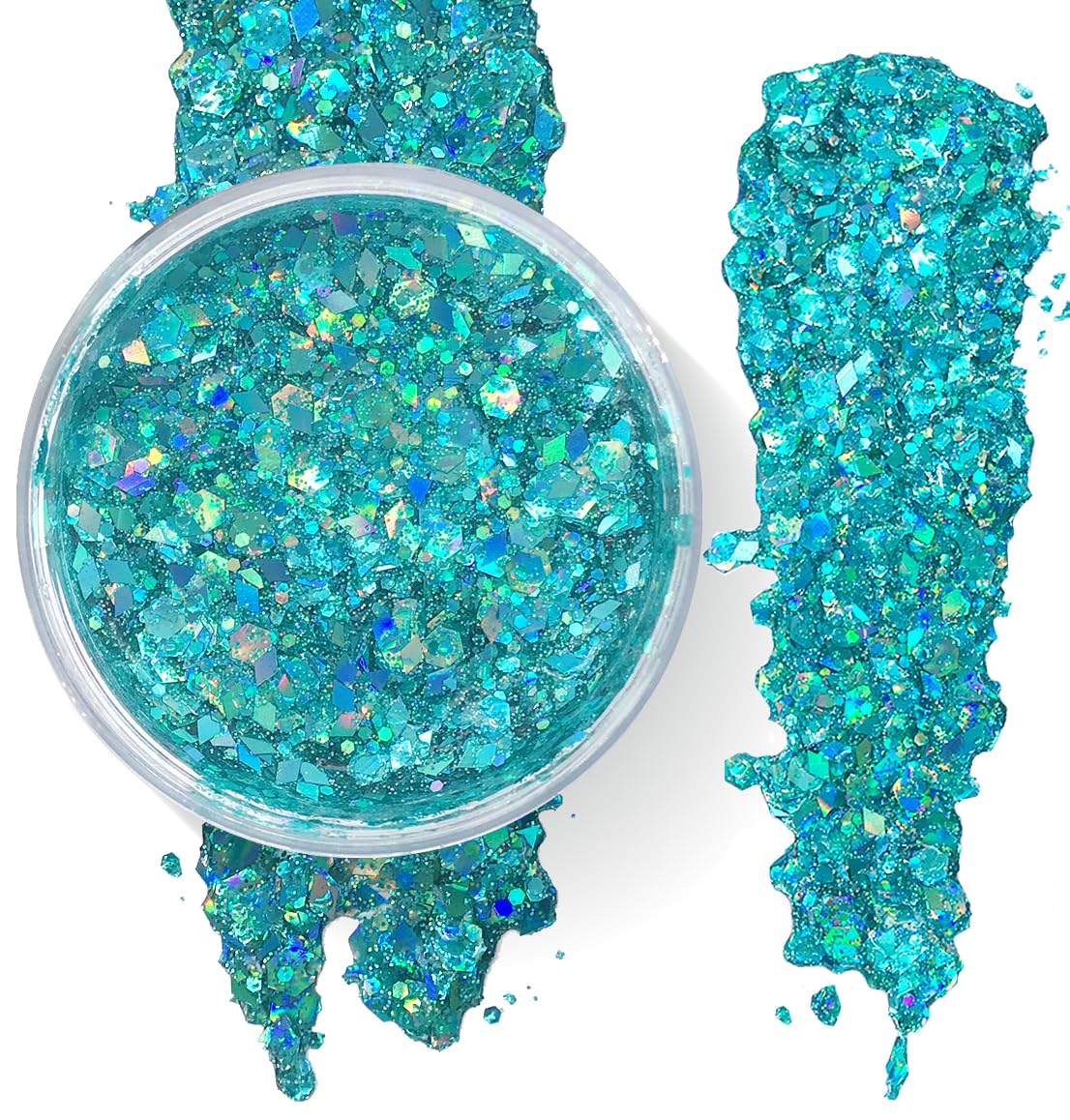 Electric Bliss Beauty Holographic Body Glitter Gel - Mermaid Blue Shimmer for Face, Body & Hair - Vegan, Cruelty-Free Makeup - Perfect for Festivals, Raves & Cosplay