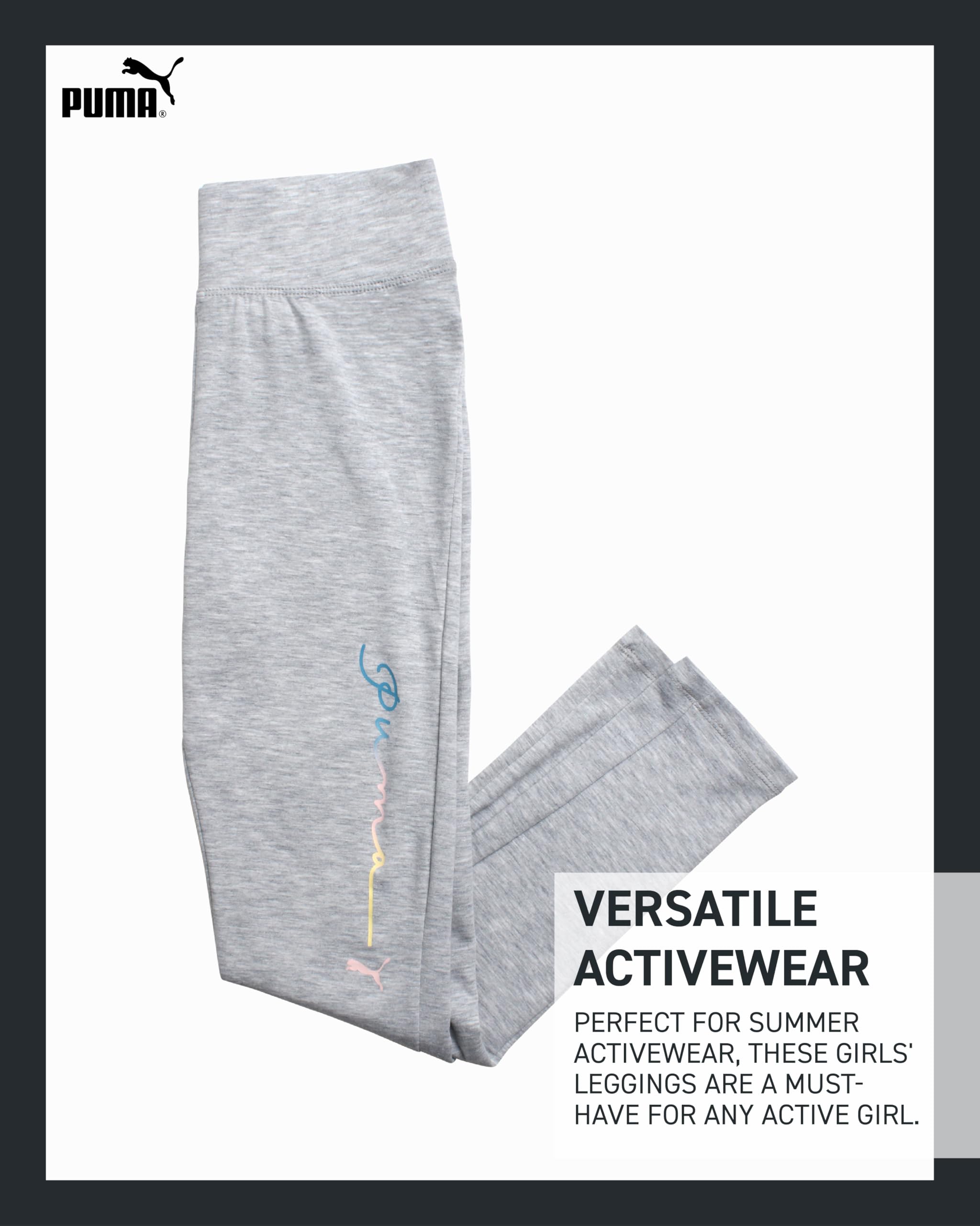 PUMA Girls' Stretch Athletic Leggings - Comfortable Yoga Pants for Active Kids - Flare & Basic Styles (S-XL) - Perfect for School, Sports & Playtime
