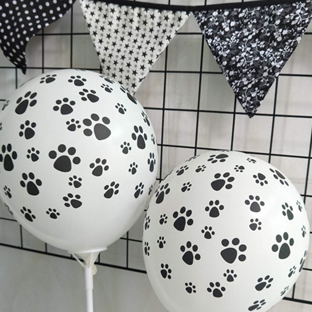 12pcs Dog Paw Print Latex Balloons - Pet Themed Party Decorations for Kids Birthday, Baby Shower & Animal Lovers | Helium Ready Balloons for Indoor/Outdoor Decor