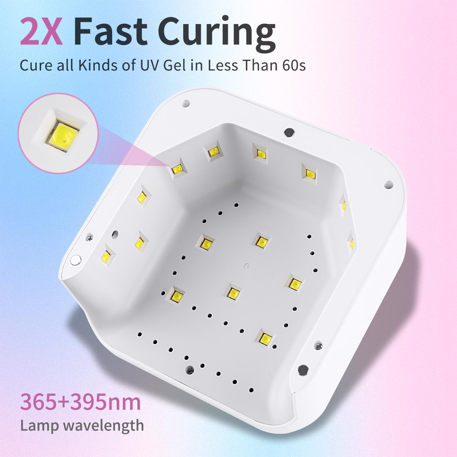 Professional UV LED Nail Lamp for Gel Polish - 18W Fast Curing with Auto Sensor, 18 LED Beads - Perfect for Salon & Home Manicures (White) | At-Home Nail Care & Professional Salon Use