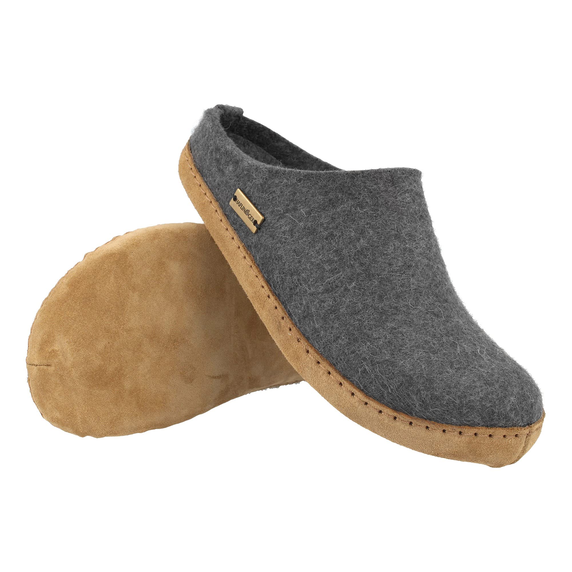 HAFLINGER Women's Classic Wool Slippers - Comfortable Indoor/Outdoor House Shoes for Women - Perfect for Home, Office, and Relaxation