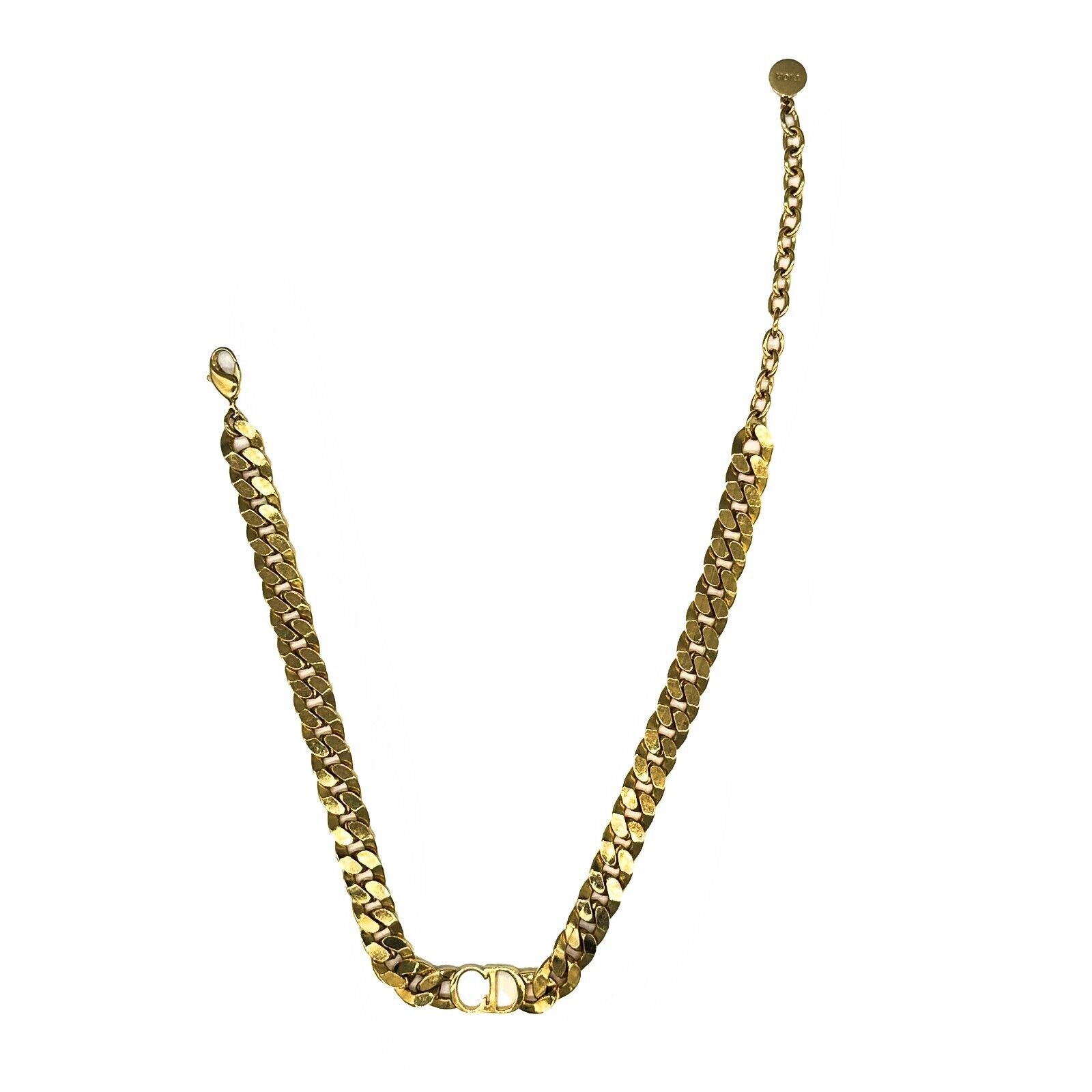 Christian Dior Danseuse Étoile Gold Choker Necklace - Luxury CD Pendant Jewelry for Women, Perfect for Parties, Weddings & Special Occasions