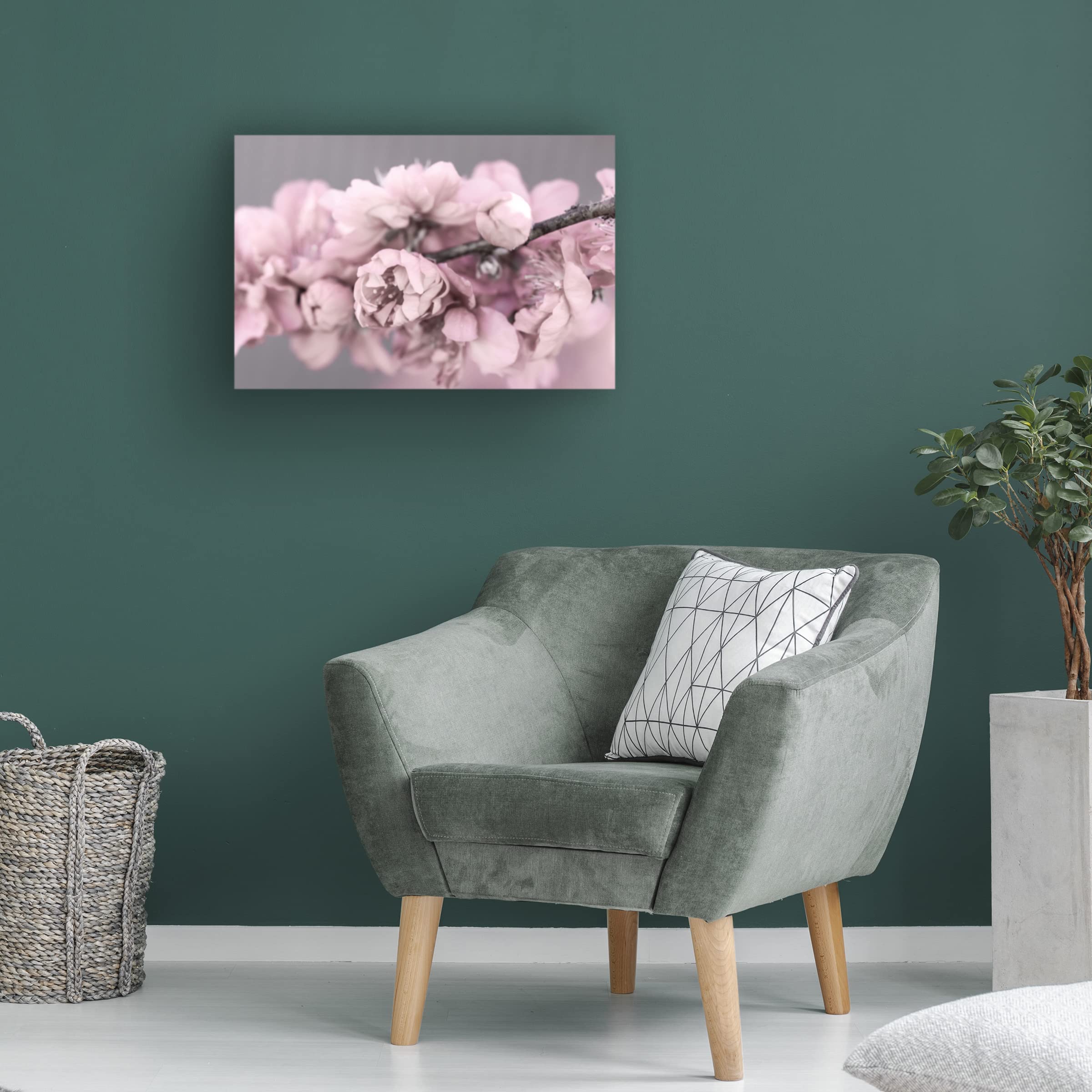 Eva Bane 'Stormy Spring 17' Canvas Wall Art Print - 16x24 Inches - Modern Abstract Landscape Painting for Living Room, Bedroom & Office Decor