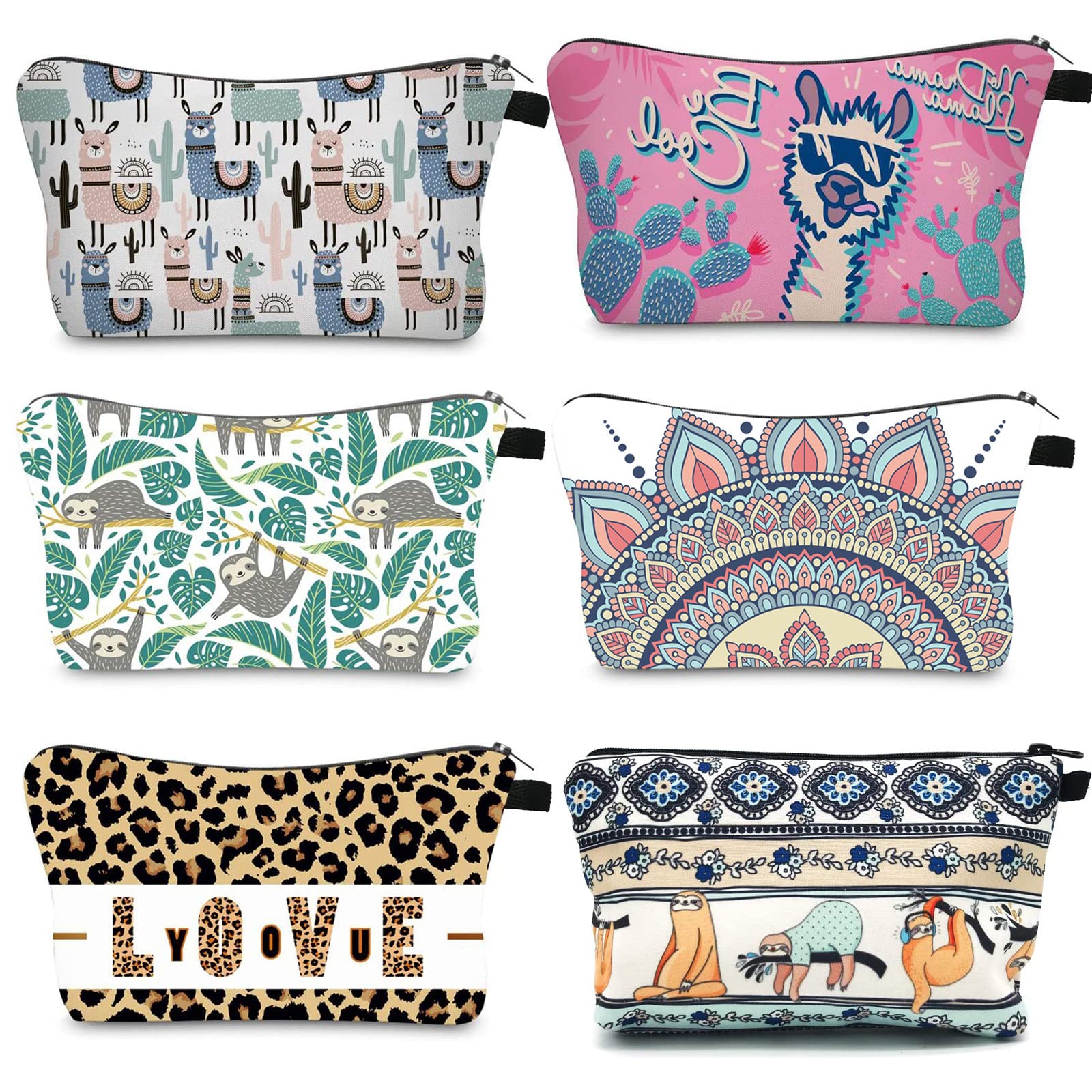 6-Piece Small Cosmetic Bag Set | Portable Makeup Organizer | Leopard Print Toiletries Pouch | Travel & Teen Makeup Storage | Perfect for Travel, Gym & Daily Use