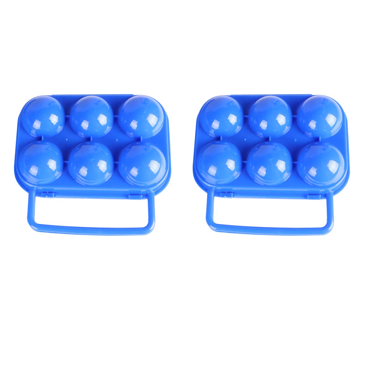 Amosfun 2-Pack Portable Folding Easter Egg Carrier - 6 Grid Plastic Storage Container for Easter Eggs (Blue) - Perfect for Easter Decorations, Egg Hunts, and Holiday Party Supplies