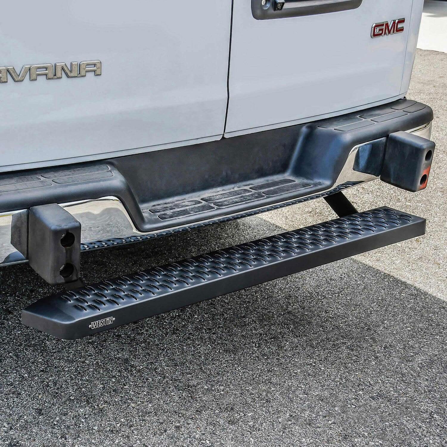 Westin 27-81015 Textured Black Running Boards - Fits 2003-2024 Chevy Express/GMC Savana 1500/2500/3500 & 2015-2024 Ford Transit Van 150/250/350 (Passenger Sliding Door or Rear) - Durable Side Steps for Easy Entry & Exit