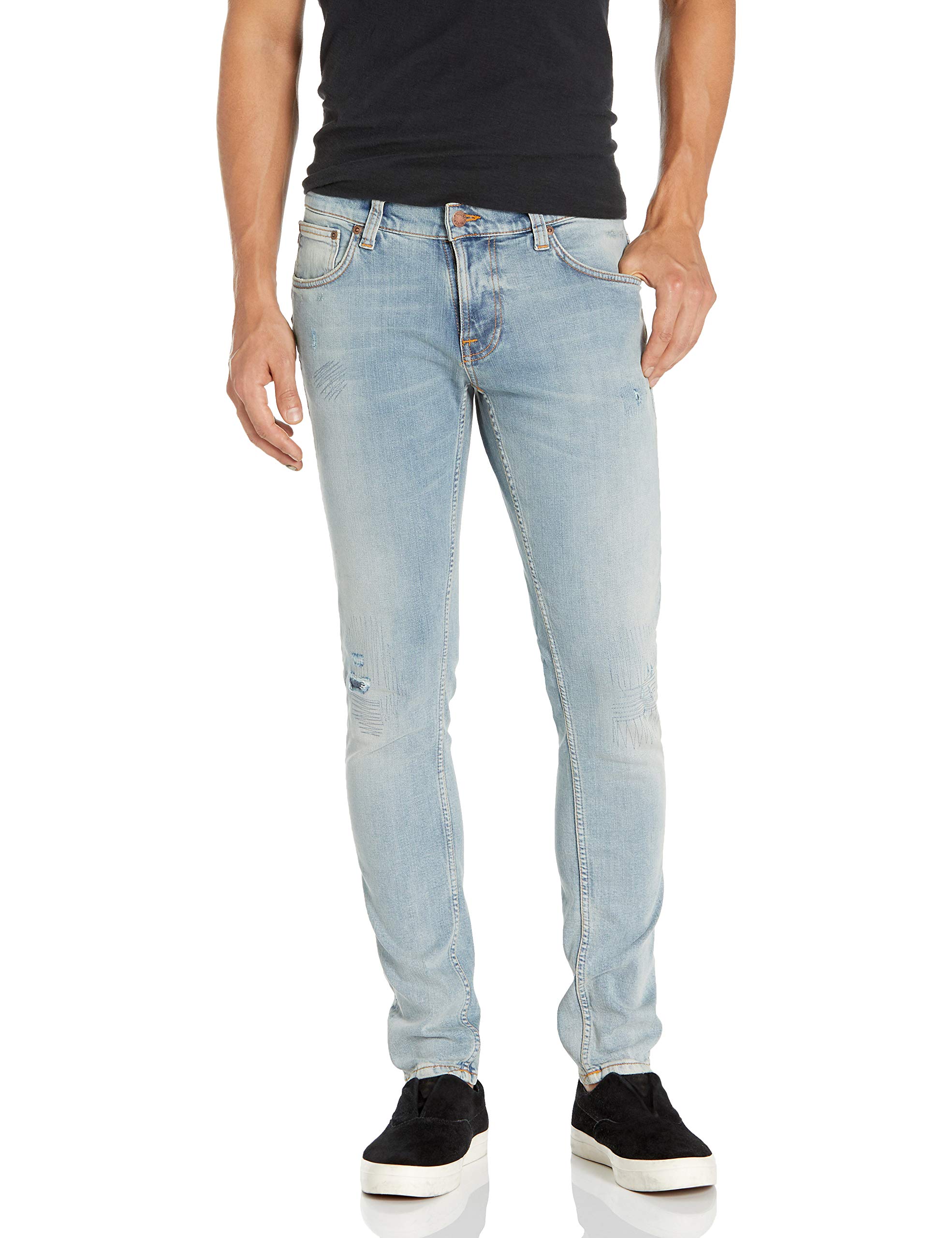 Nudie Jeans Tight Terry Electric Ocean - High Waist Slim Fit Stretch Denim Jeans for Women | Perfect for Casual Wear, Night Out & Everyday Fashion