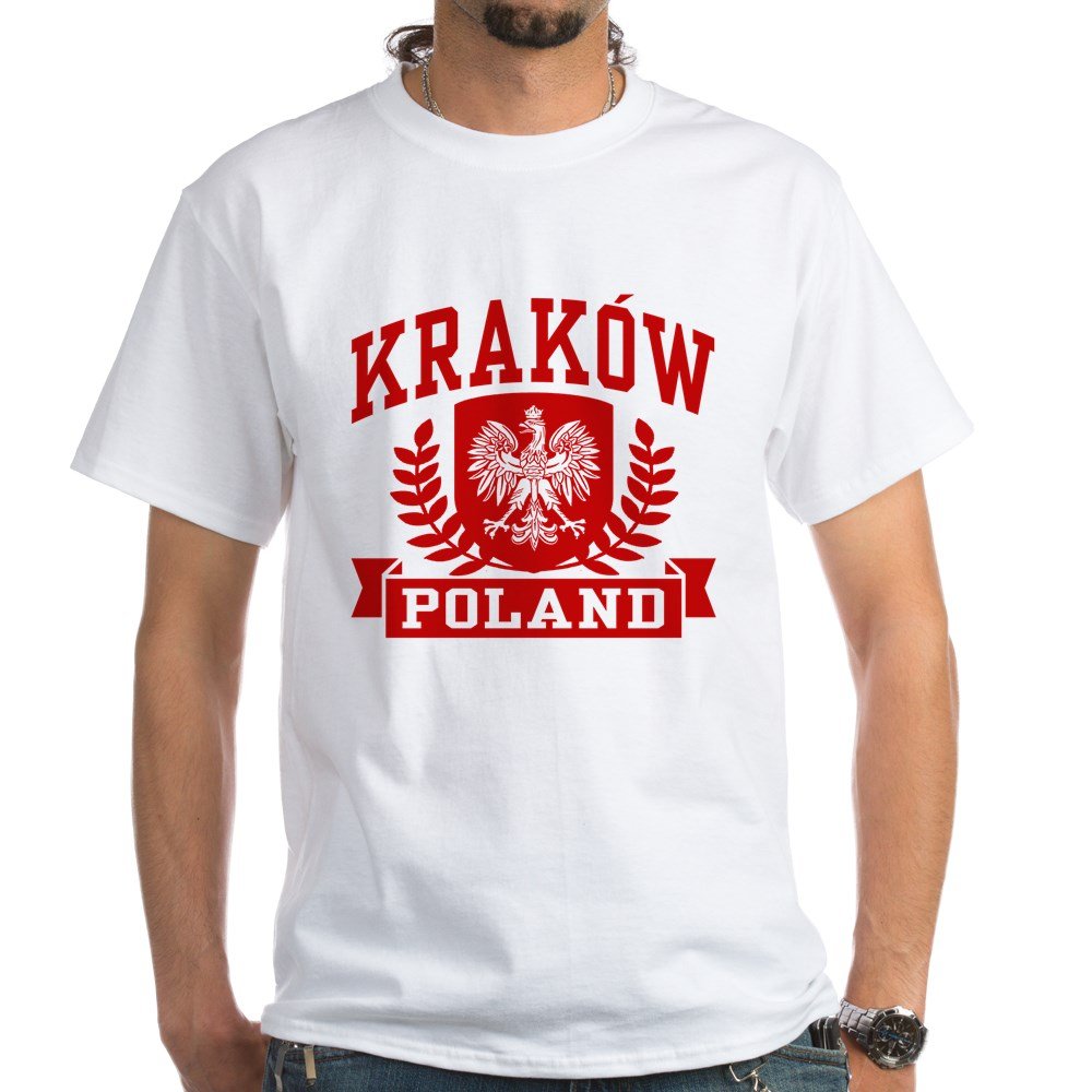 Krakow Poland White Cotton T-Shirt - Premium Quality Unisex Tee for Travel, Gifts & Casual Wear