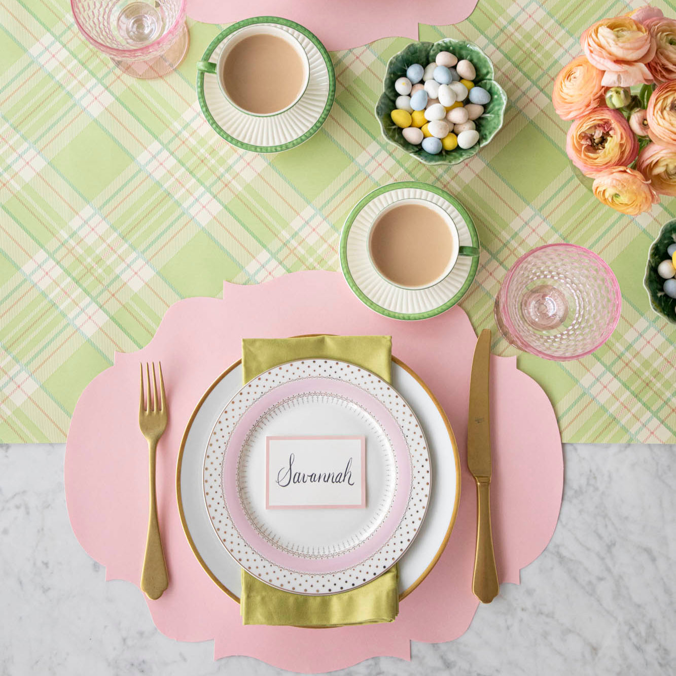 Elegant Pink French Frame Die-Cut Placemat for Dining Table - Perfect for Home Decor, Parties, and Special Occasions