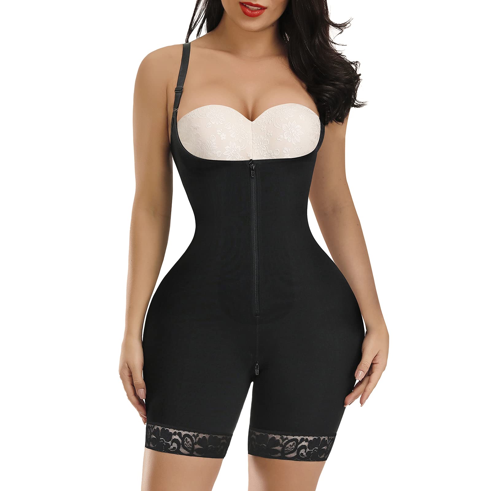 FeelinGirl Women's Shapewear - Tummy Control Colombian Fajas Body Shaper with Zipper Open Bust | Waist Trainer Corset for Slimming & Postpartum Recovery | Perfect for Workouts, Special Occasions & Everyday Wear