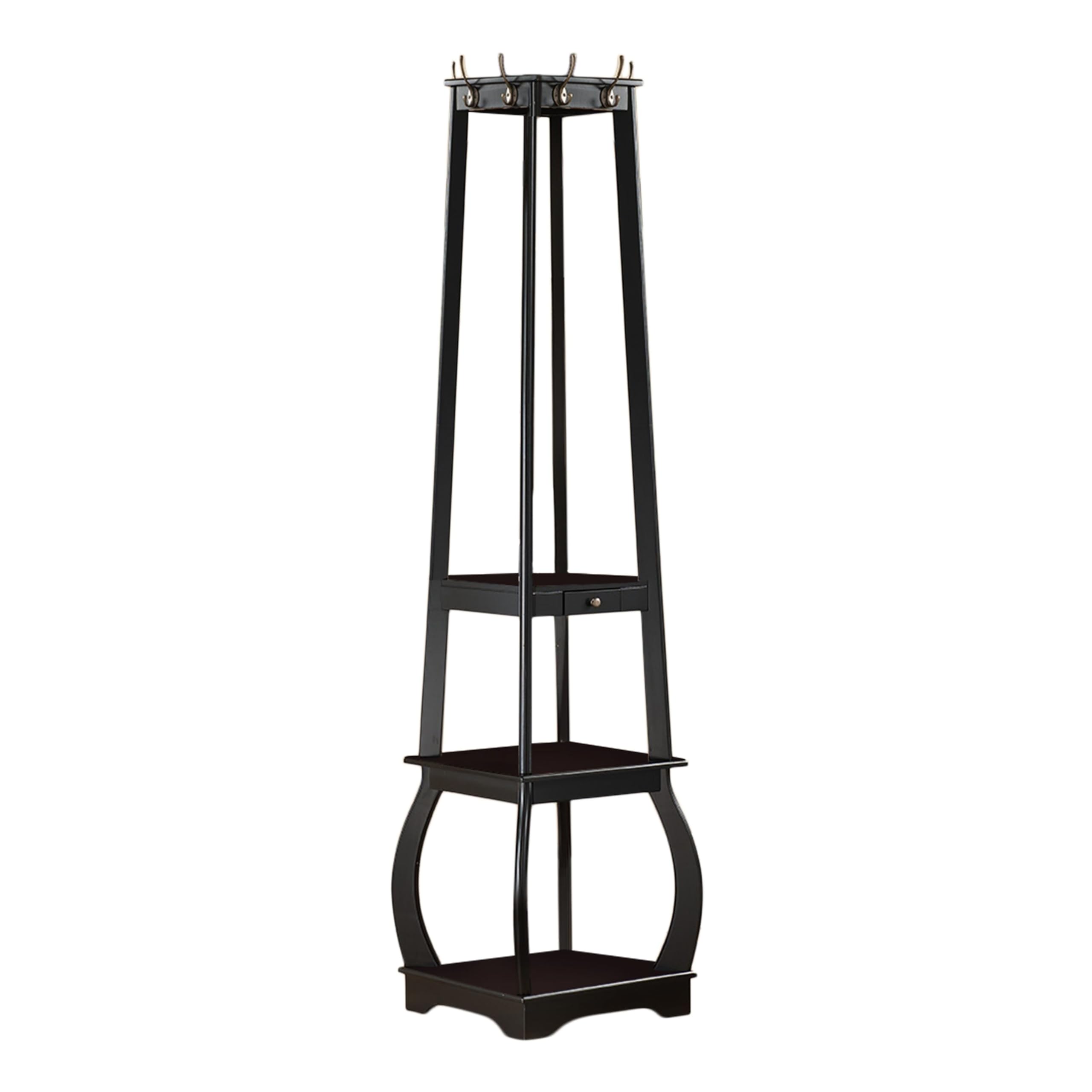 K&B Furniture CR1437 Coat Rack with Storage - Wall Mounted Entryway Organizer for Hats, Scarves & Keys | Perfect for Hallway, Bedroom & Mudroom Organization