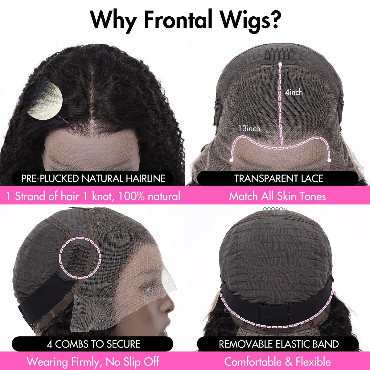 Larima 13x4 HD Transparent Lace Front Wig - 180% Density Kinky Curly Human Hair Wig, Pre Plucked, Glueless, 12A Virgin Hair, Natural Black, 28 Inch - Perfect for Daily Wear, Cosplay & Special Occasions
