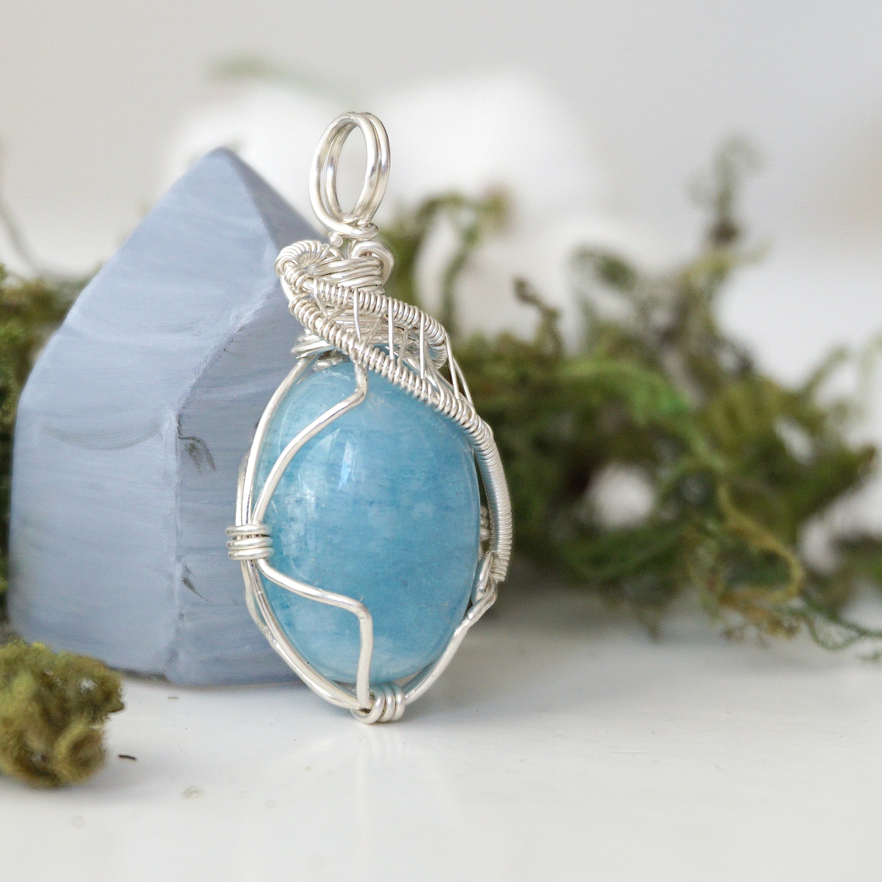 Genuine Sterling Silver Polished Aquamarine Necklace – Elegant Jewelry for Women, Perfect Gift for Birthday, Anniversary & Special Occasions