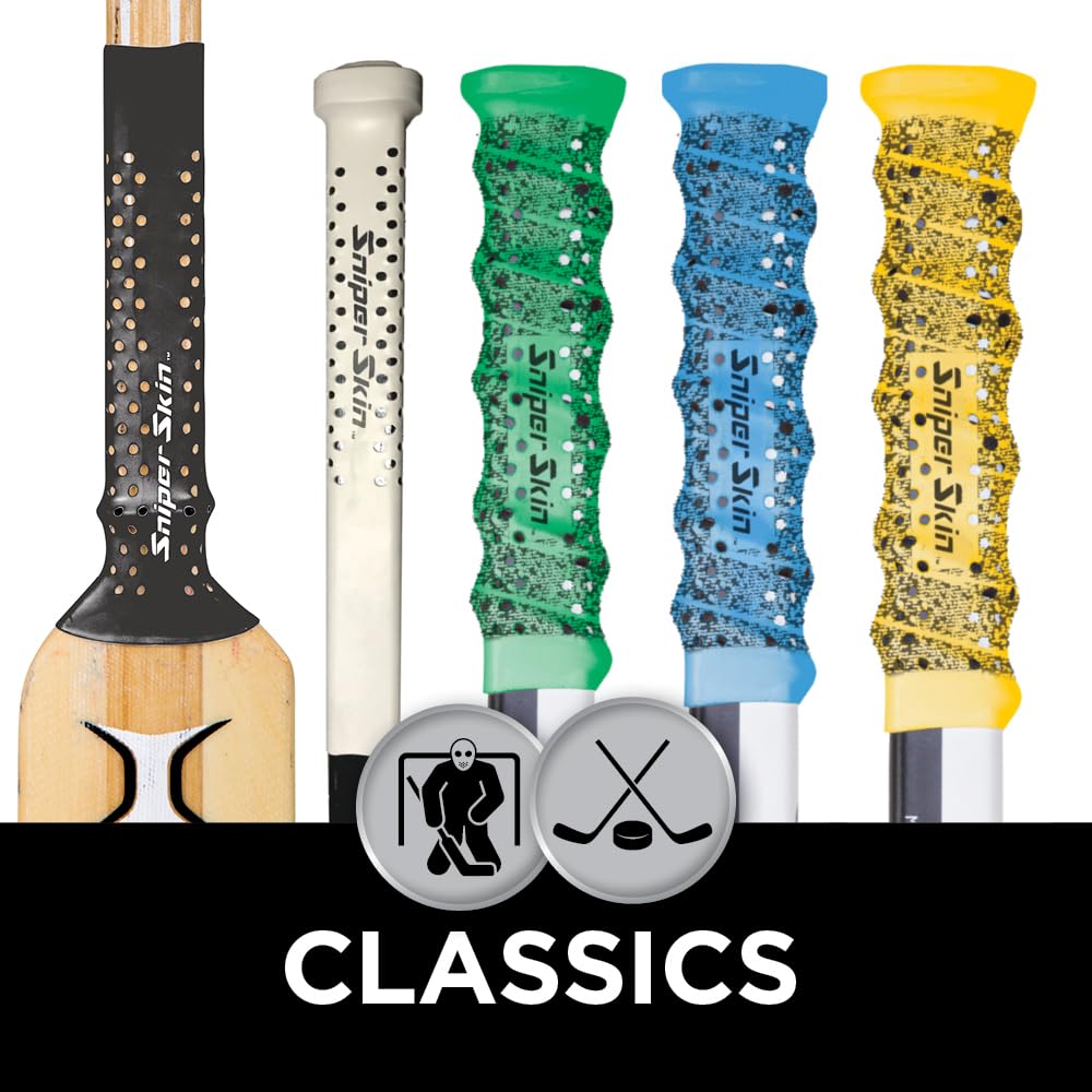 SNIPER SKIN Hockey Grip Tape - Non-Slip Grip for Hockey Sticks (Fits Adult & Youth) - Durable, Easy to Install, Better Than Traditional Hockey Tape - Perfect for Games, Practice & Team Swag - Clean Non-Tacky Feel
