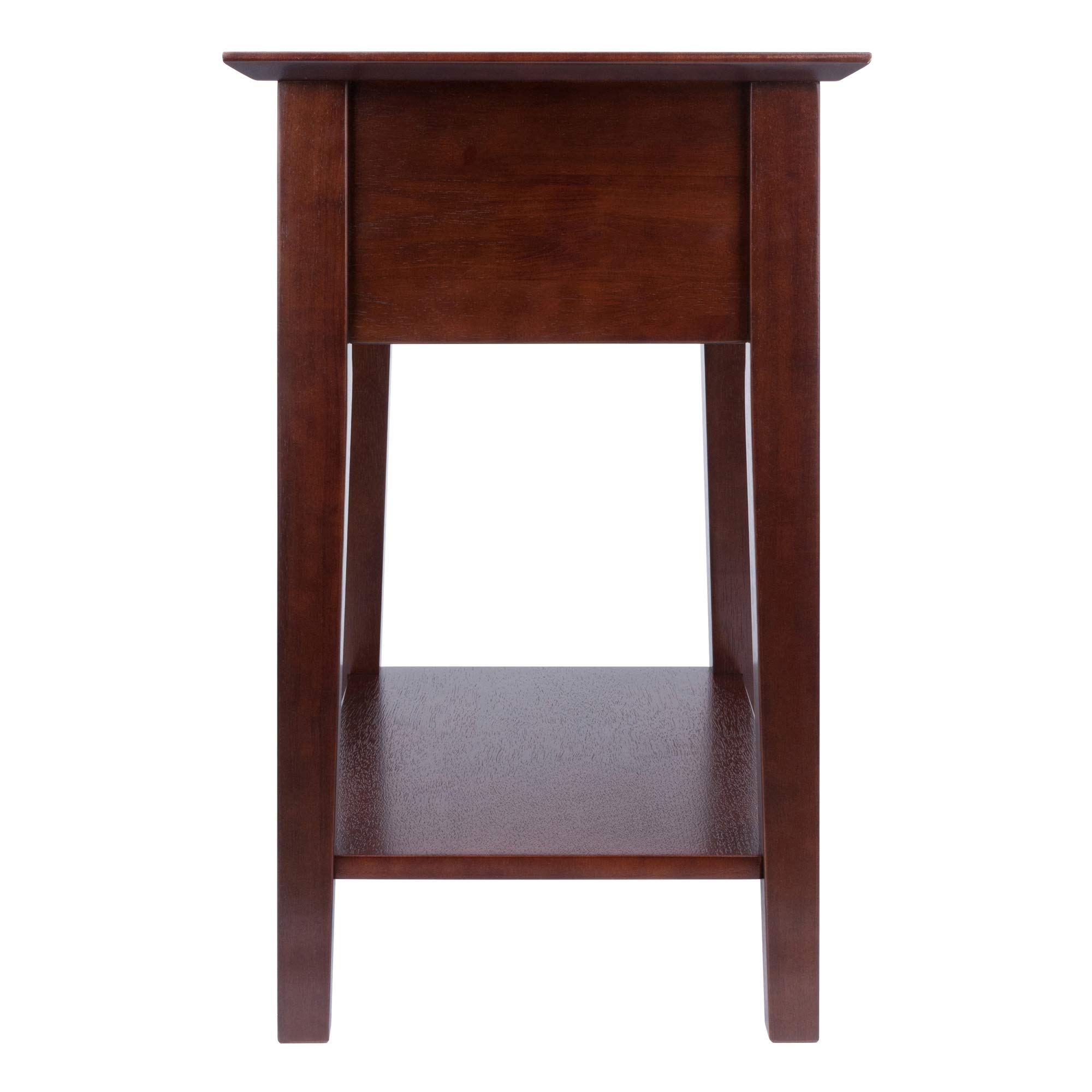 Winsome Wood Shaker Night Stand with Antique Walnut Finish - Bedside Table for Bedroom, Living Room & Guest Room - Compact & Stylish End Table with Storage Shelf