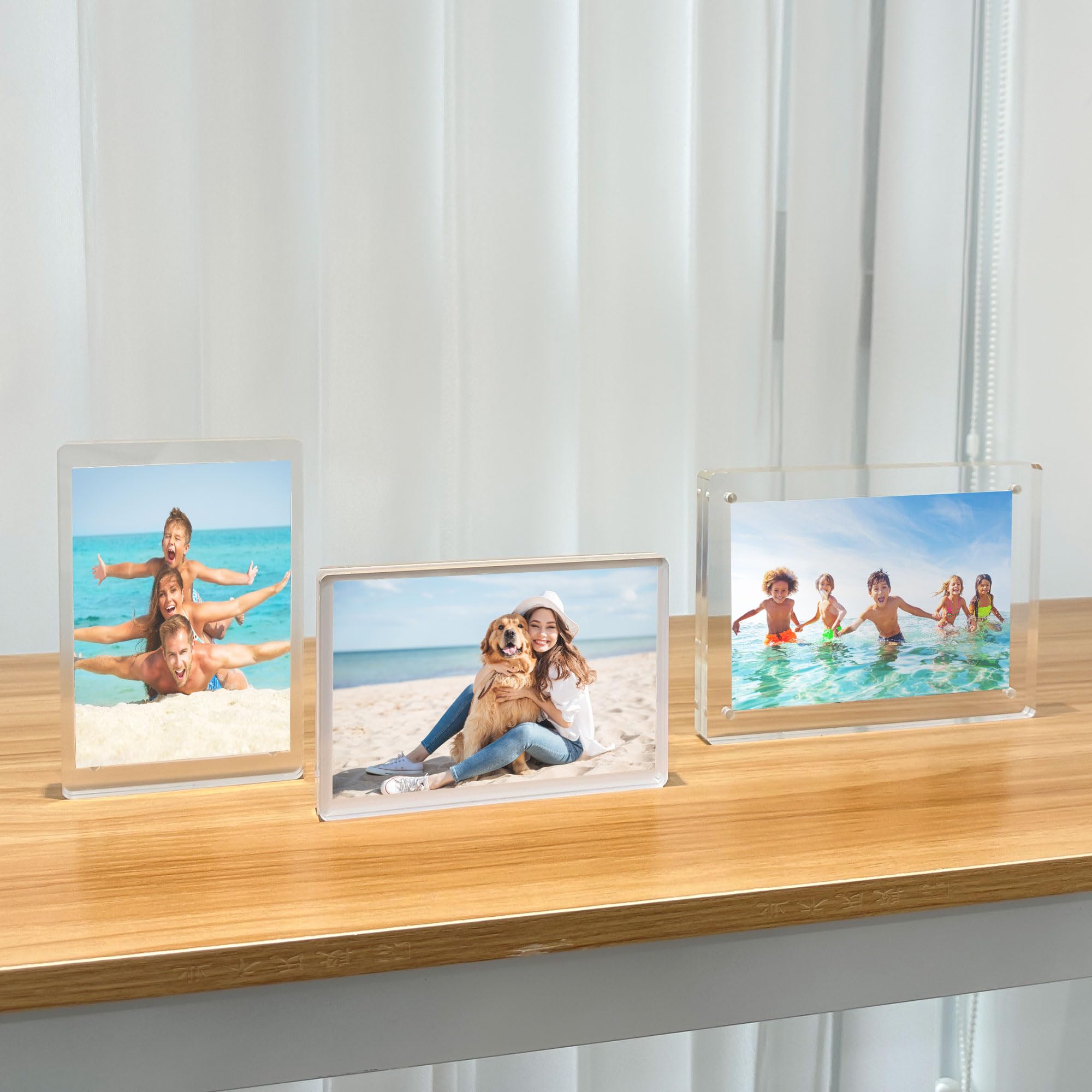 4×6 Acrylic Magnetic Photo Frame - Clear Minimalist Standing Picture Frame for Tabletop Display | Perfect for Home, Office & Gift Giving