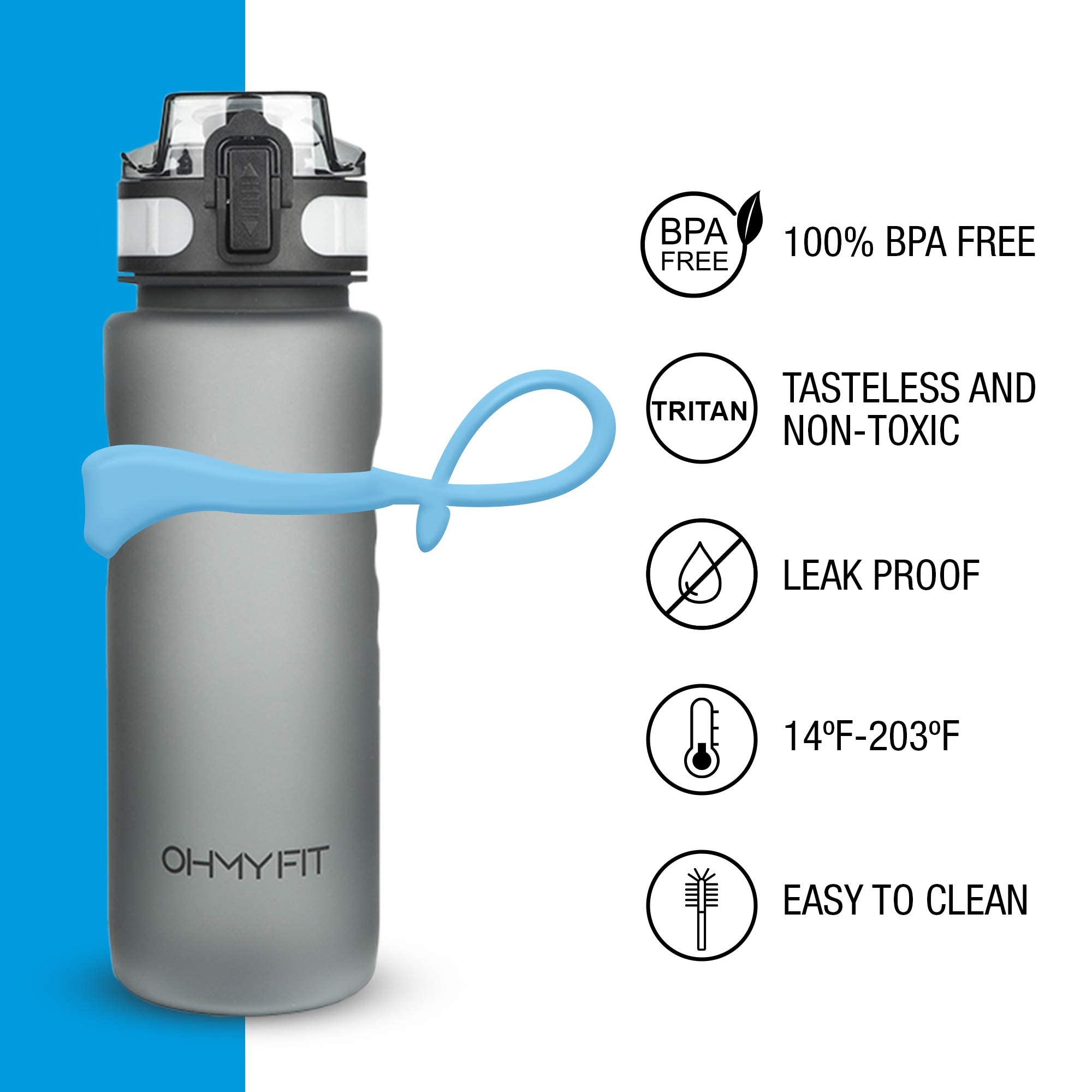 **18 oz Tritan Sports Water Bottle & Smart Fitness Towel with Zippered Pocket - Gym, Running, Hiking & Outdoor Workout Essentials Bundle**