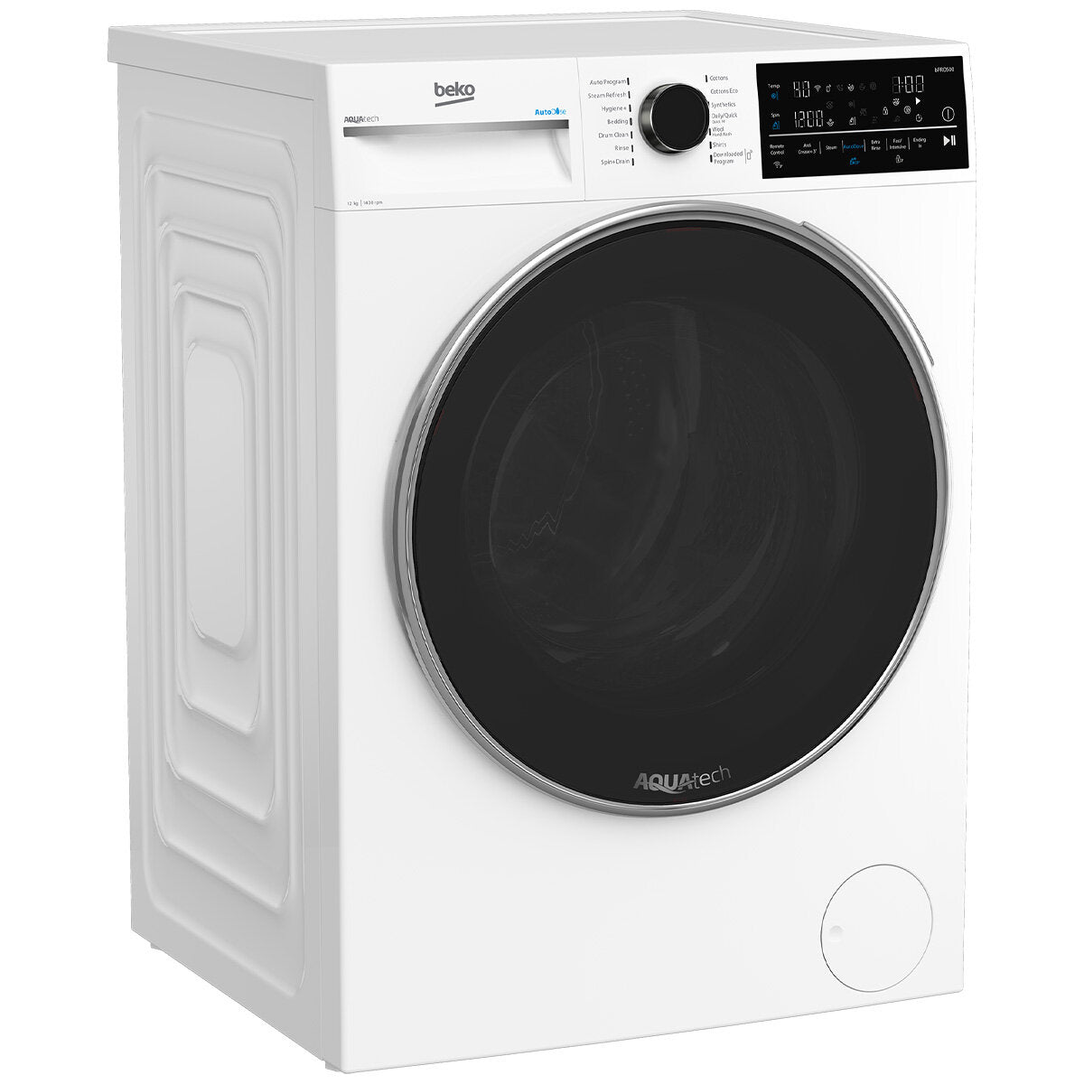 Beko BFLB124ADW 12kg Front Load Washing Machine with AutoDose, WiFi Connectivity & Steam Function - 5 Year Warranty - Perfect for Smart Homes & Large Families