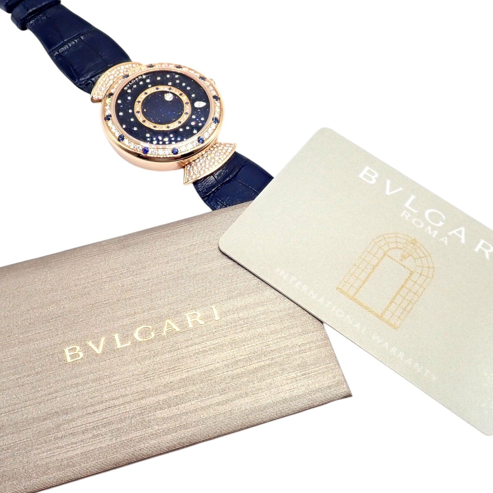 Bulgari 18k Rose Gold Diamond Sapphire Divas Dream Automatic Roman Night Watch - Luxury Women's Timepiece for Gala Events & Evening Occasions